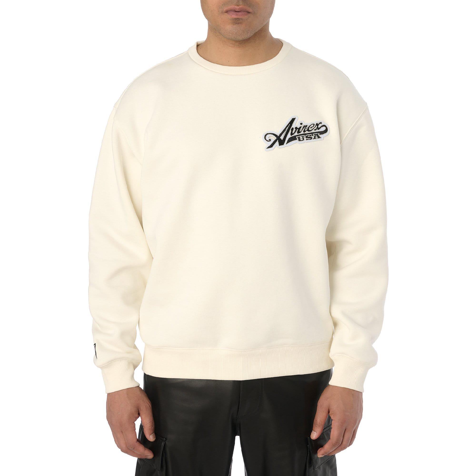 White - Avirex - Script Crewneck Sweatshirt - 2