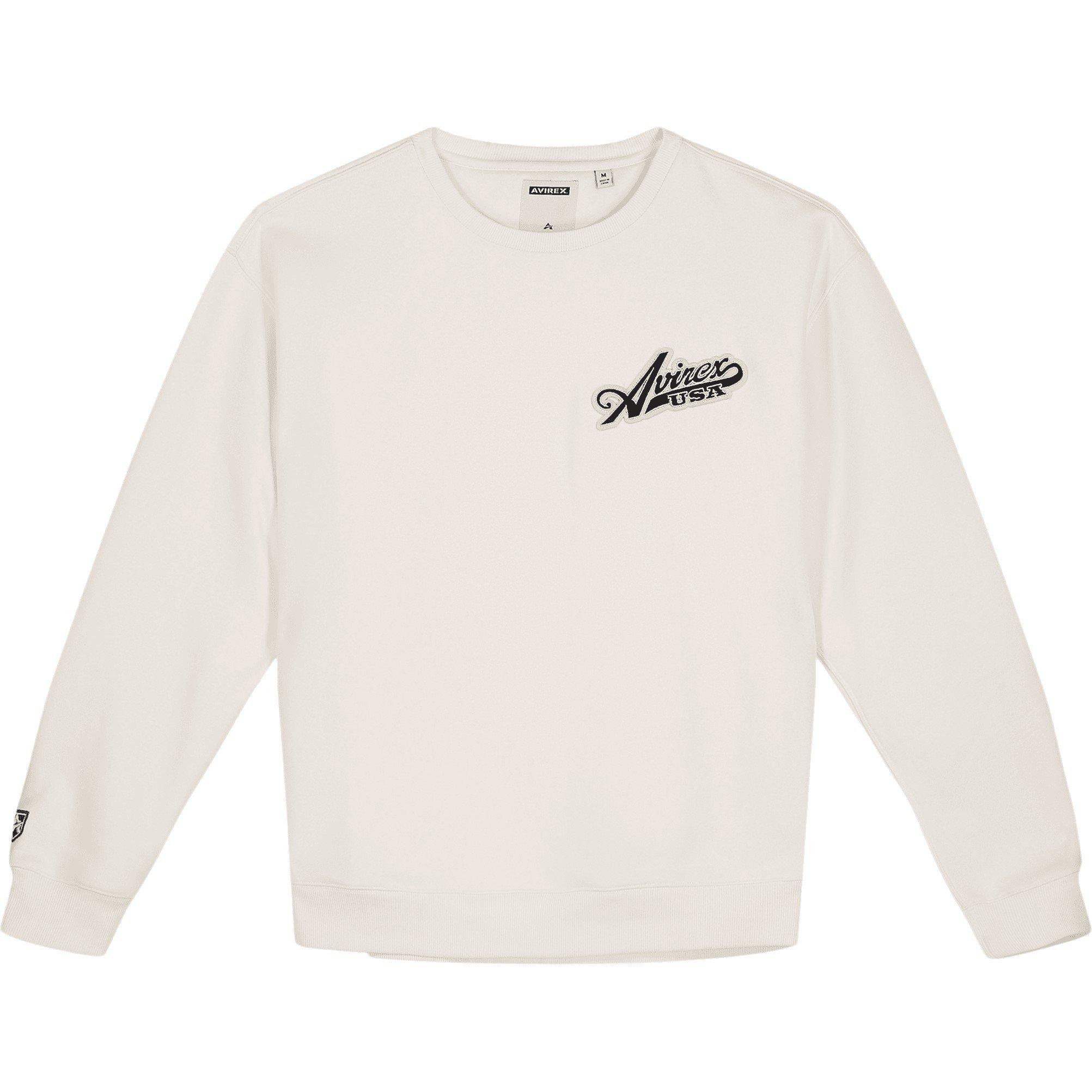 White - Avirex - Script Crewneck Sweatshirt - 7
