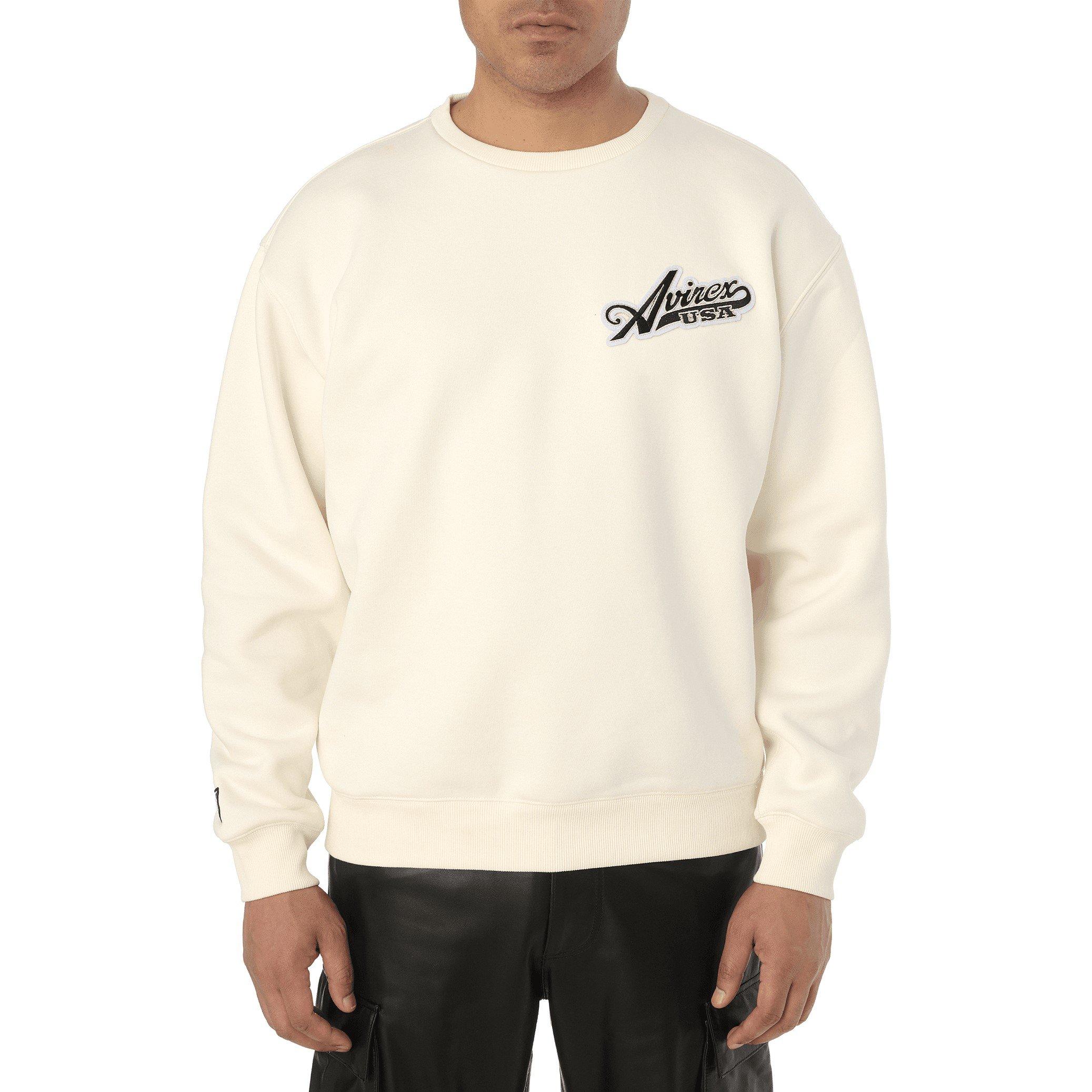 White - Avirex - Script Crewneck Sweatshirt - 8