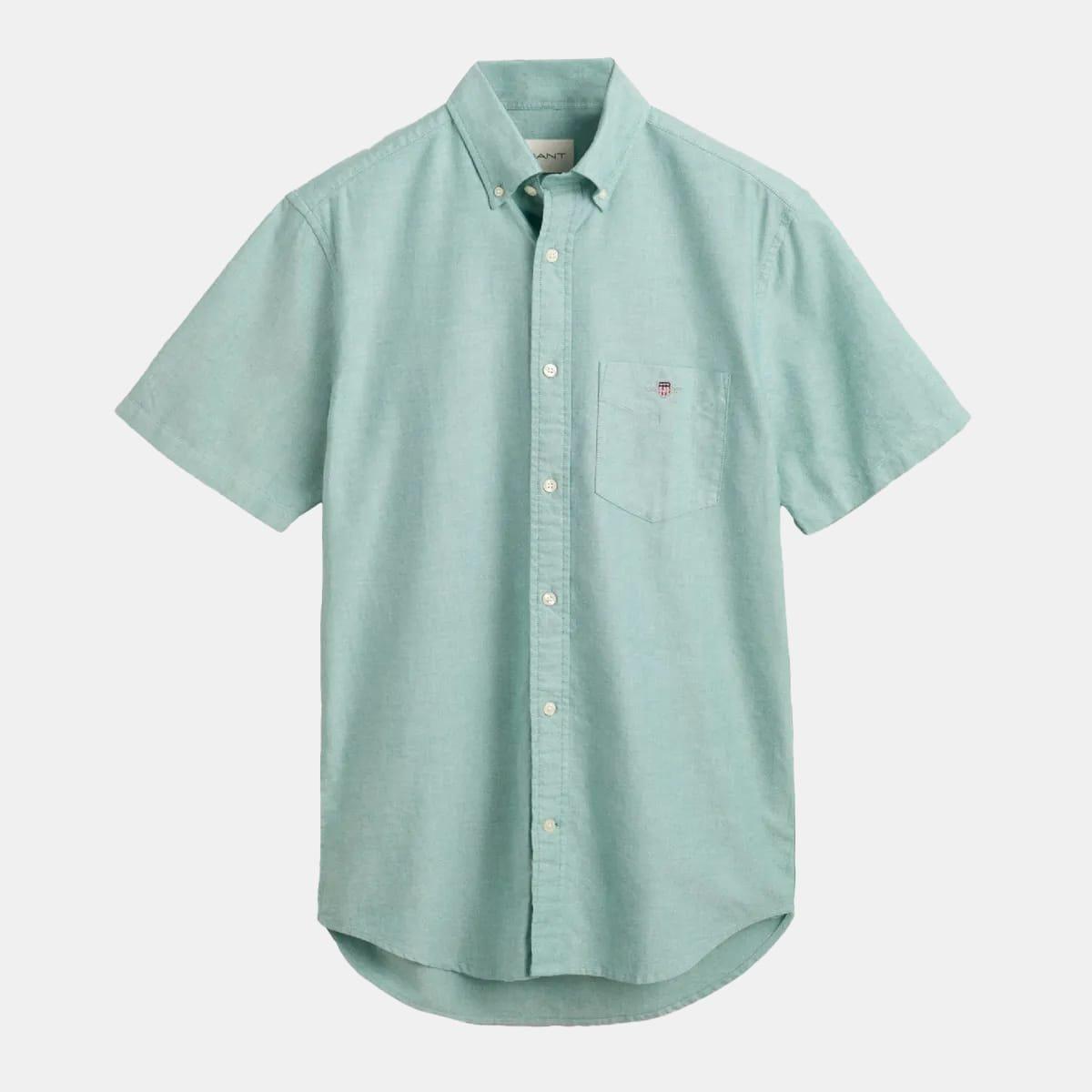 Gant Men's Regular-Fit Classic Short Sleeves Oxford Shirt - Green - M