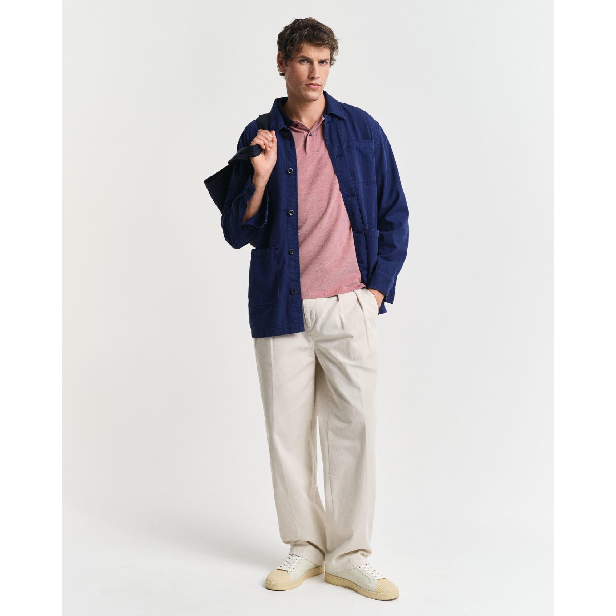 Red - Gant - 4-Colour Short Sleeved Oxford Shirt - 3