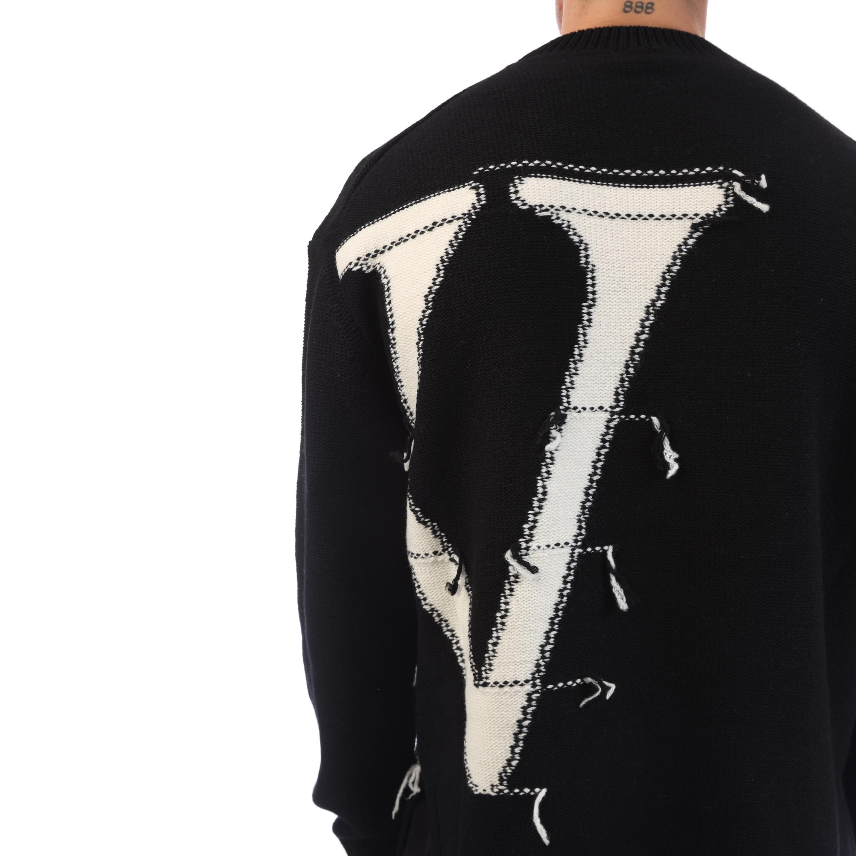 Black Cream - Off White - Maxi Logo Knit Crewneck Sweatshirt - 4