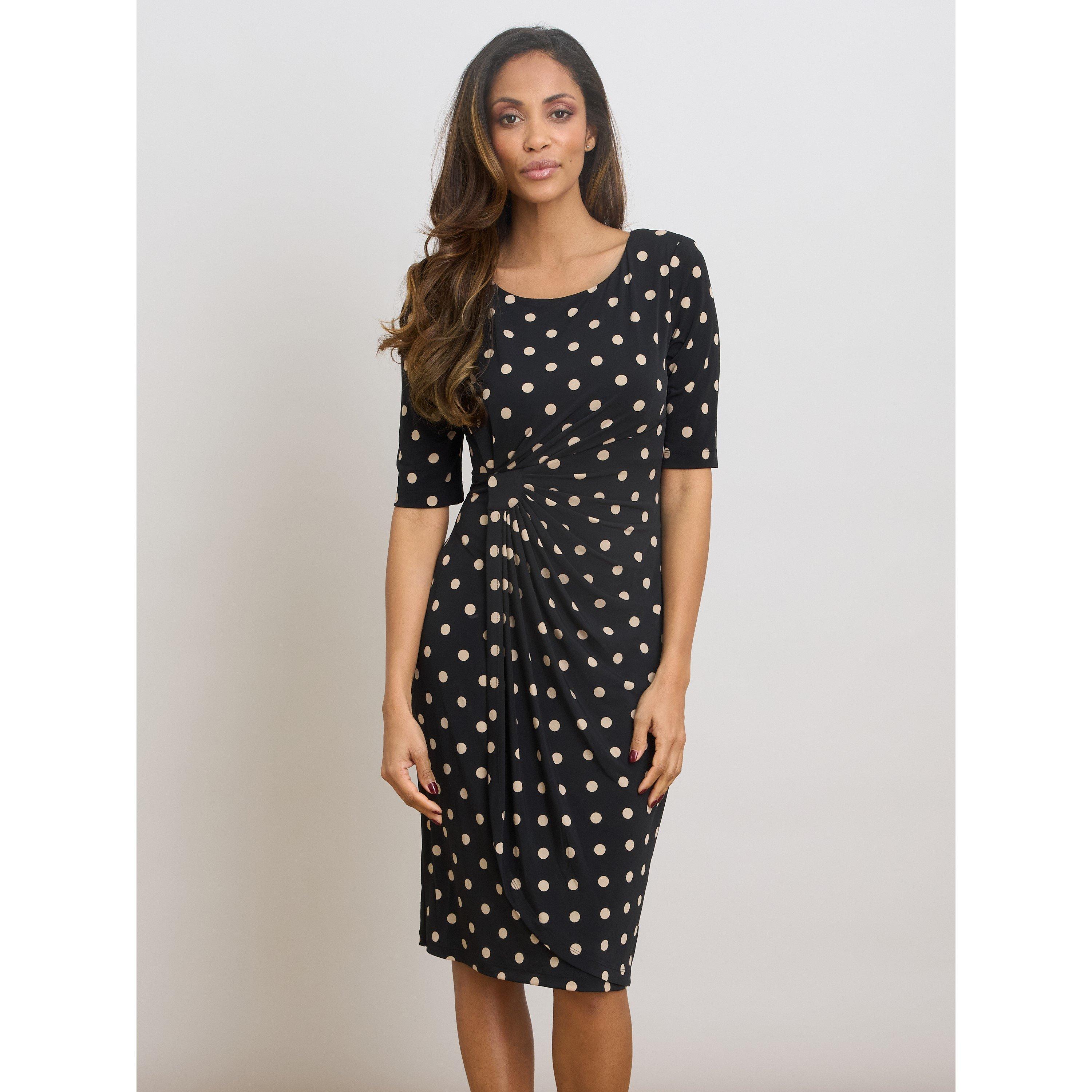 Black / Beige - Gina Bacconi - Harper Jersey Wrap Dress - 2