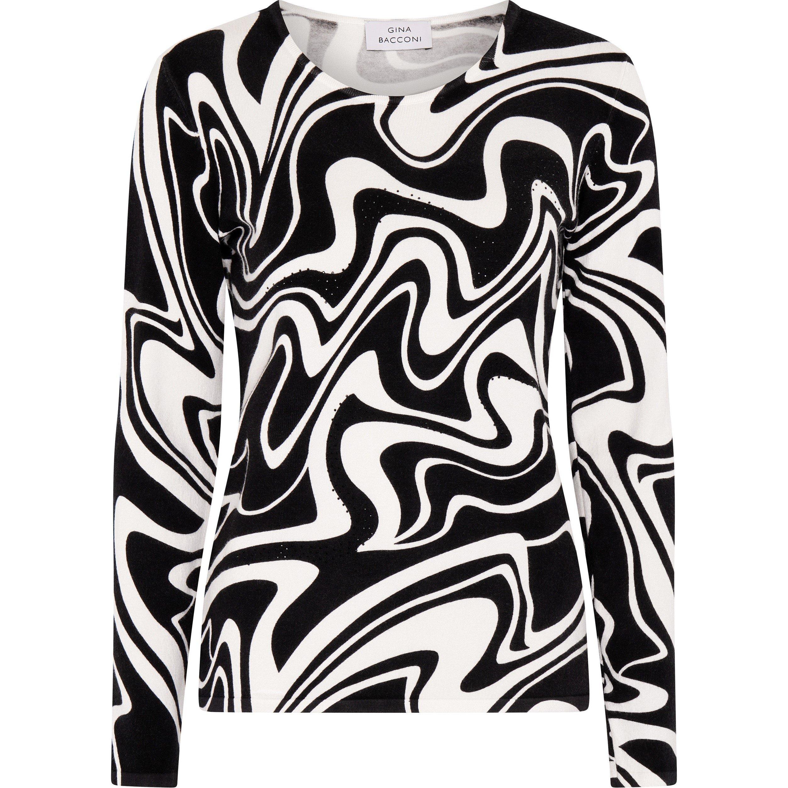 Black / White - Gina Bacconi - Nelia Abstract Print Jumper - 1