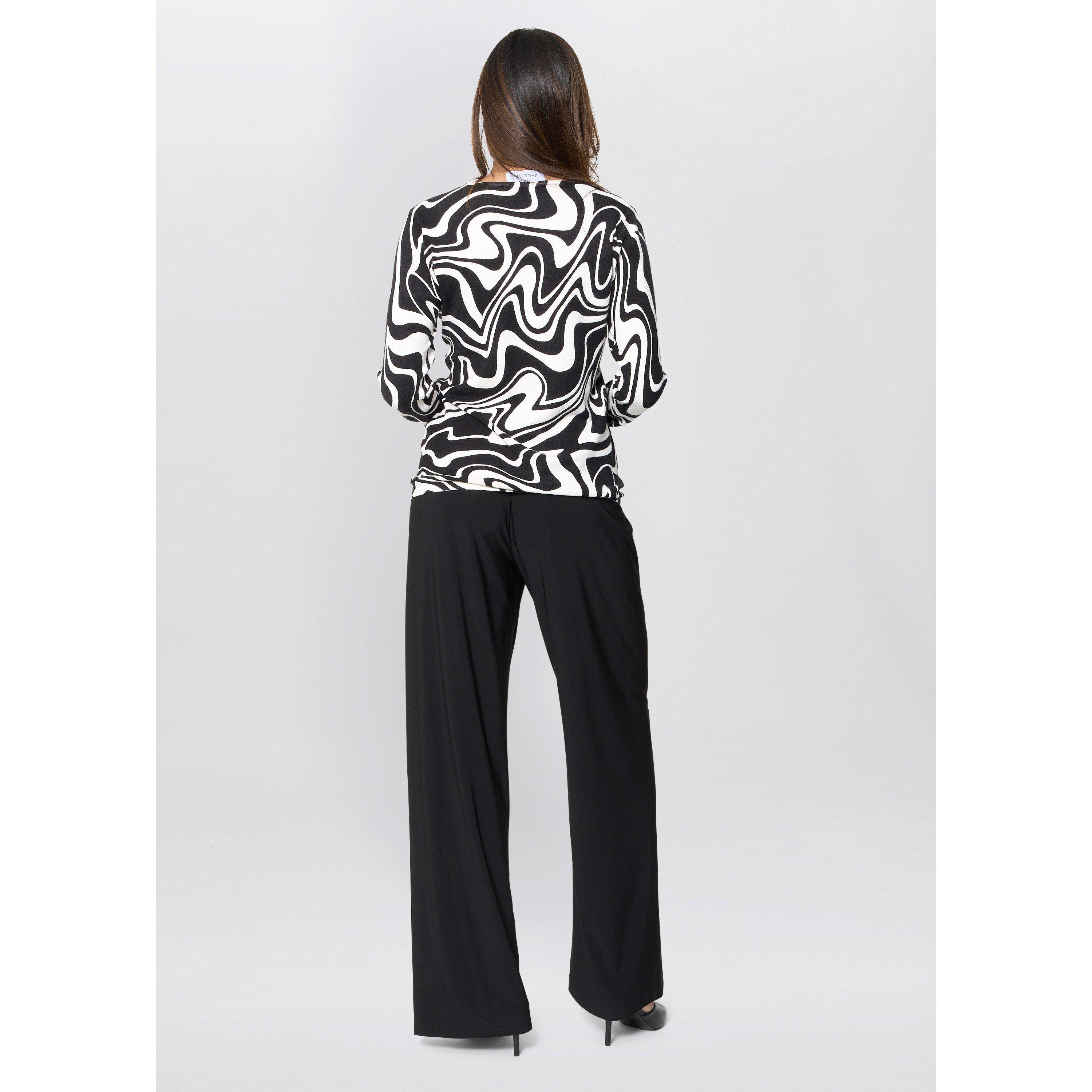 Black / White - Gina Bacconi - Nelia Abstract Print Jumper - 3