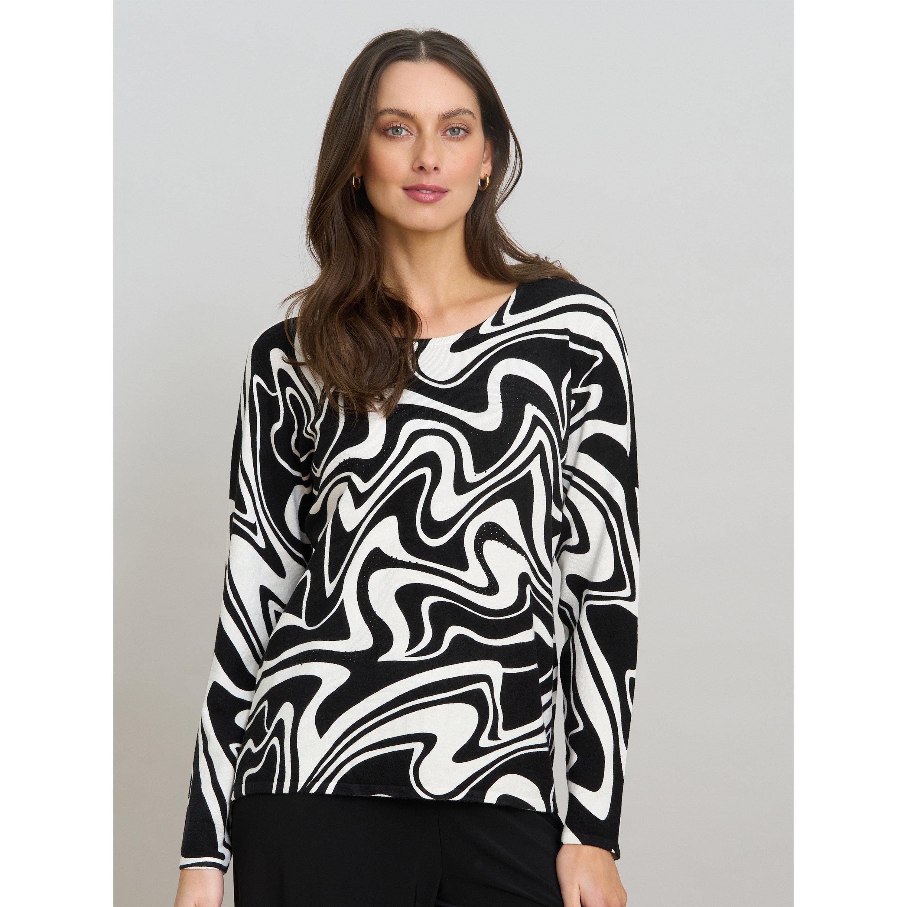 Black / White - Gina Bacconi - Nelia Abstract Print Jumper - 4