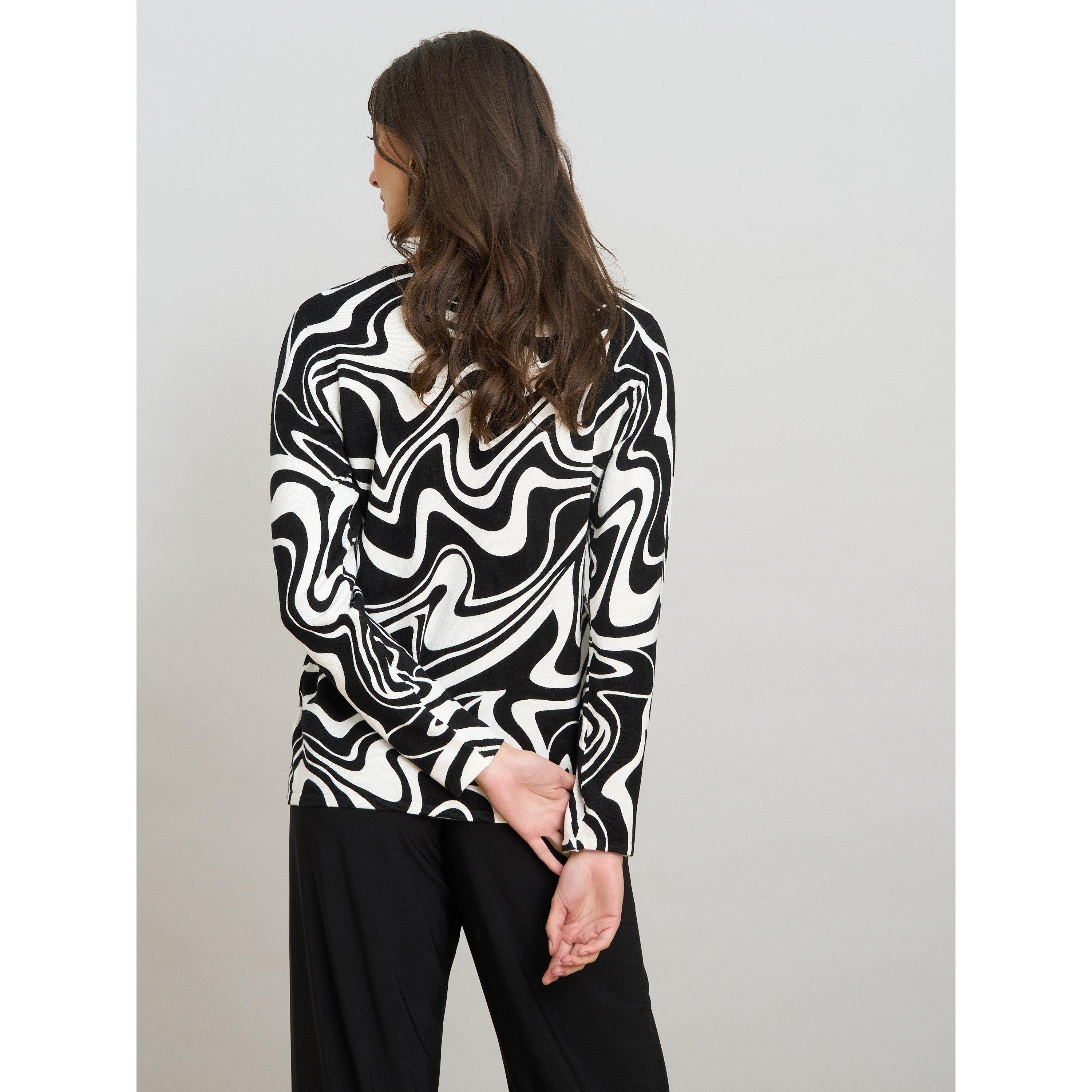 Black / White - Gina Bacconi - Nelia Abstract Print Jumper - 7