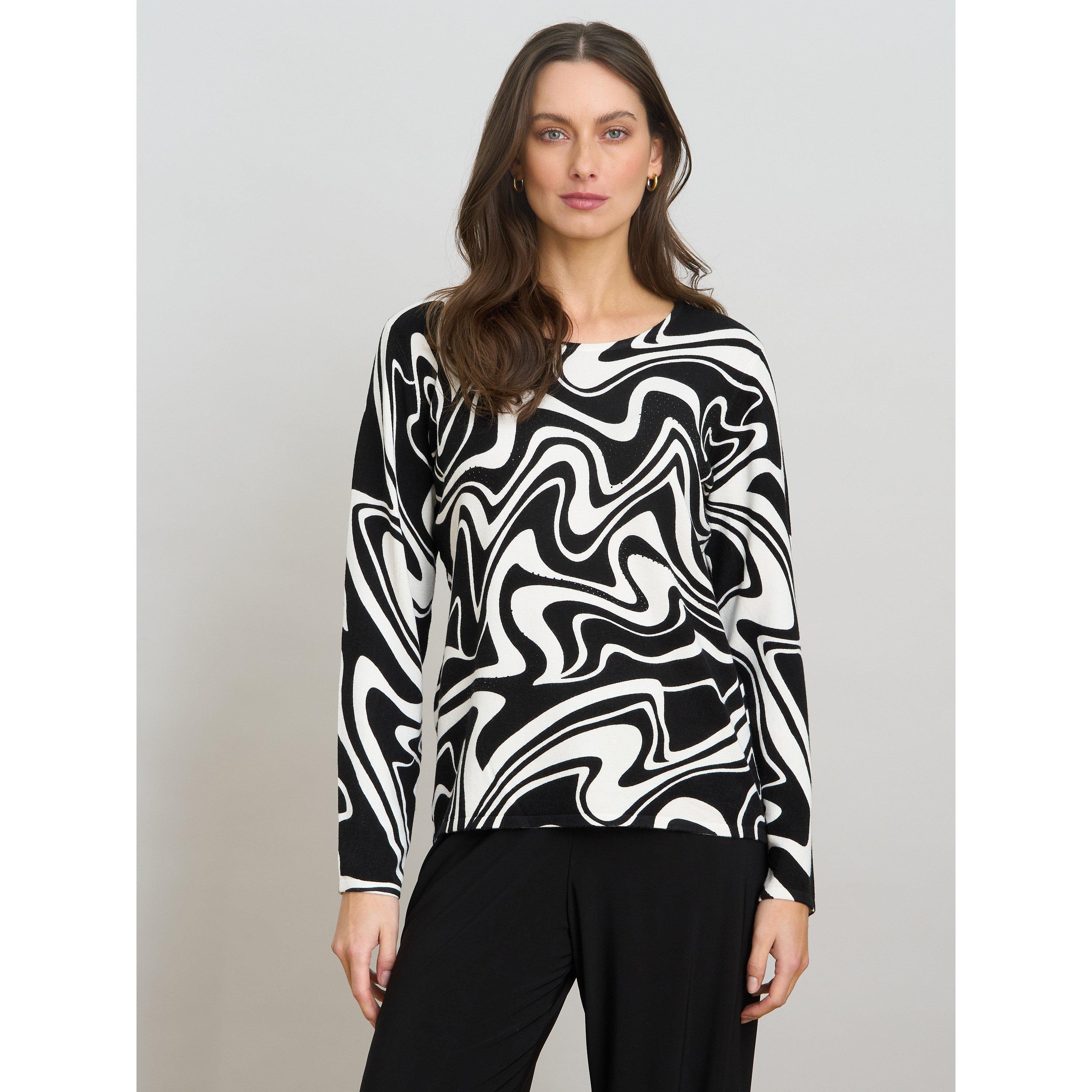 Black / White - Gina Bacconi - Nelia Abstract Print Jumper - 9