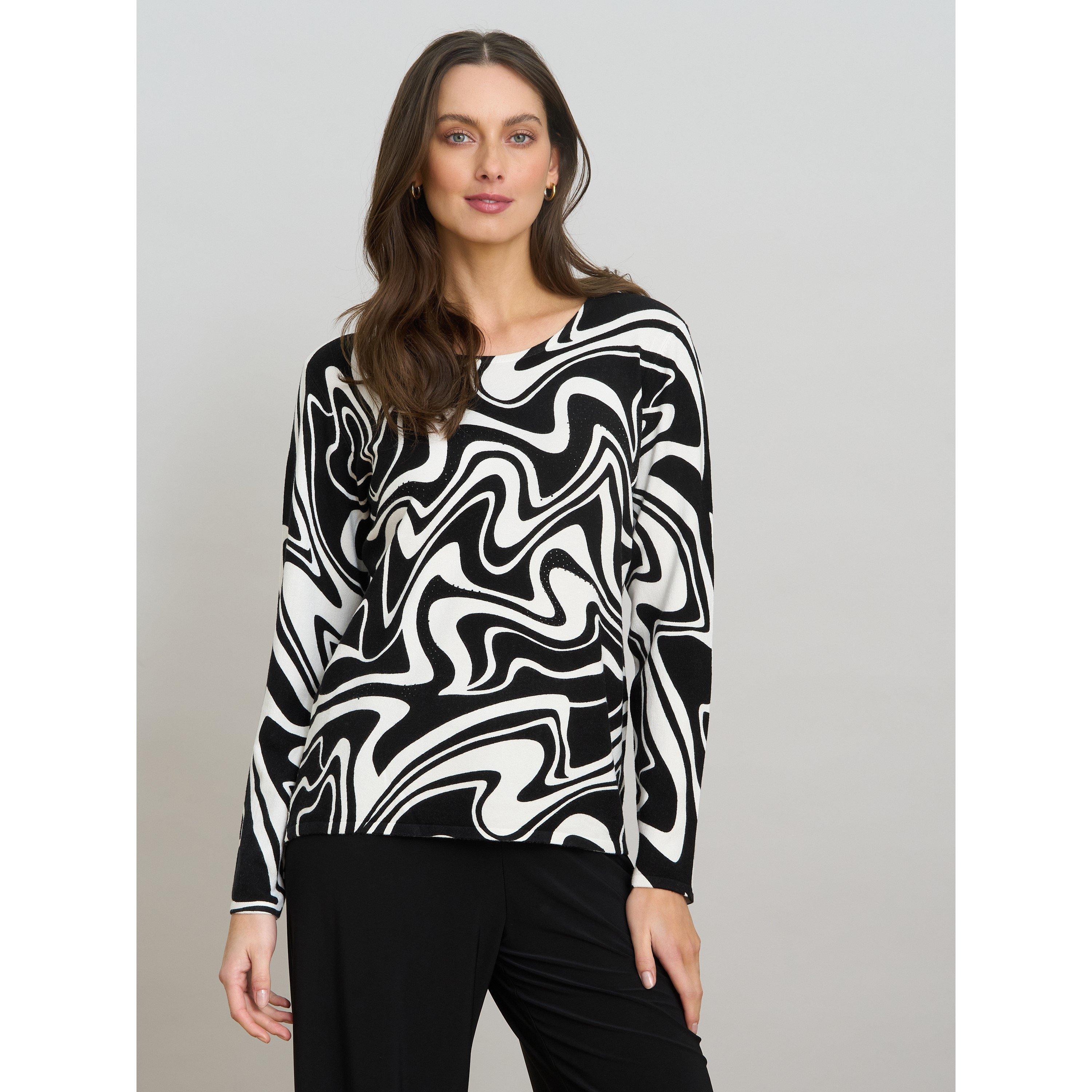 Black / White - Gina Bacconi - Nelia Abstract Print Jumper - 10