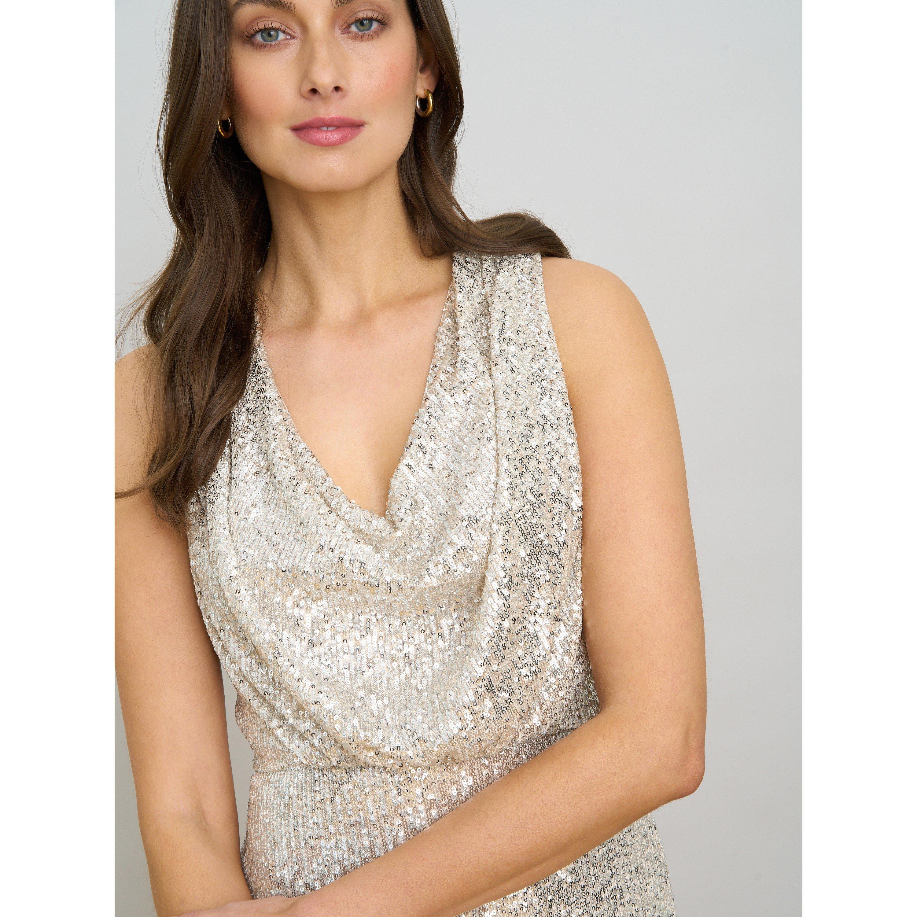 Silver - Gina Bacconi - Terri Sequin Maxi Dress - 7