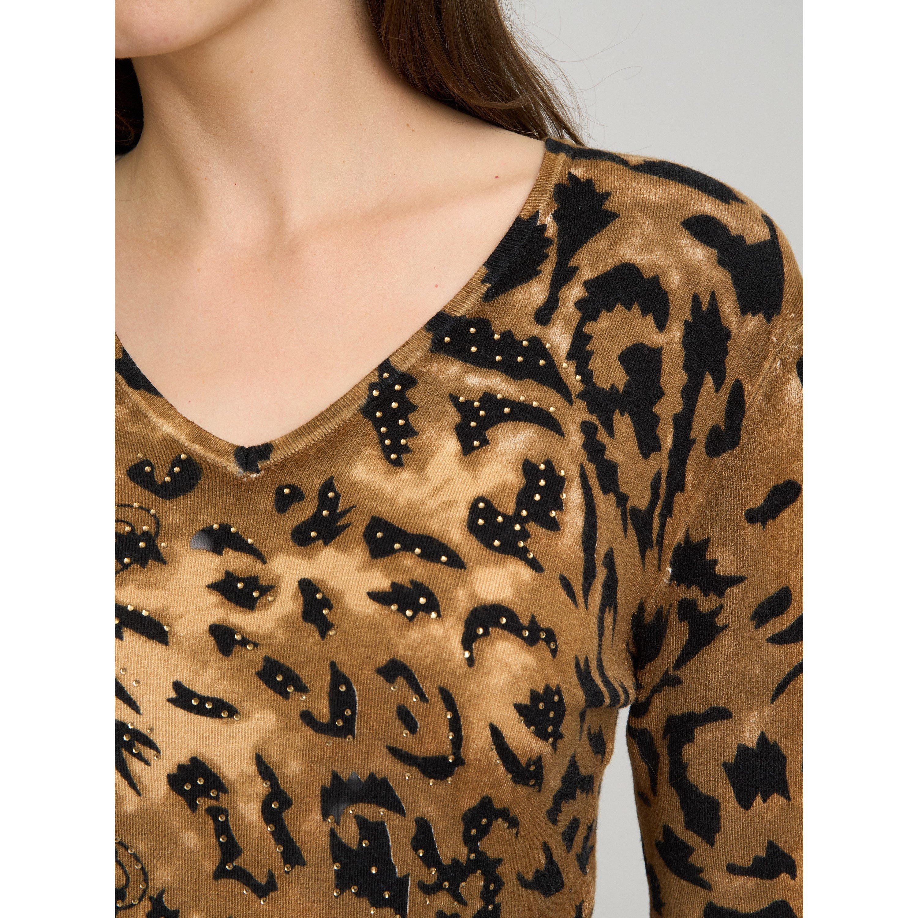 Leopard - Gina Bacconi - Korra Leopard Print Jumper With Diamante - 5