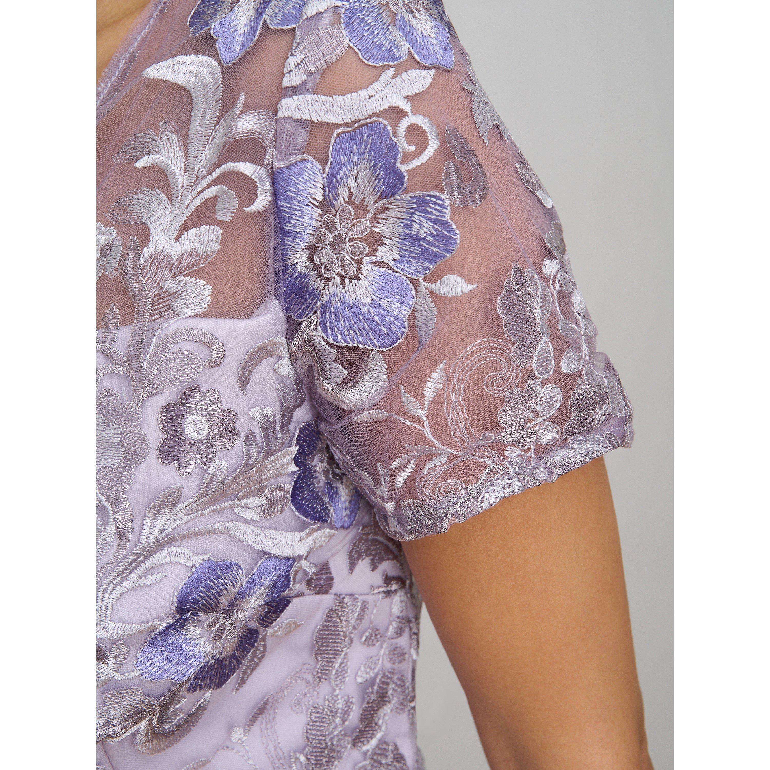 Lavendar - Gina Bacconi - Mildred Lace Midi Dress - 7