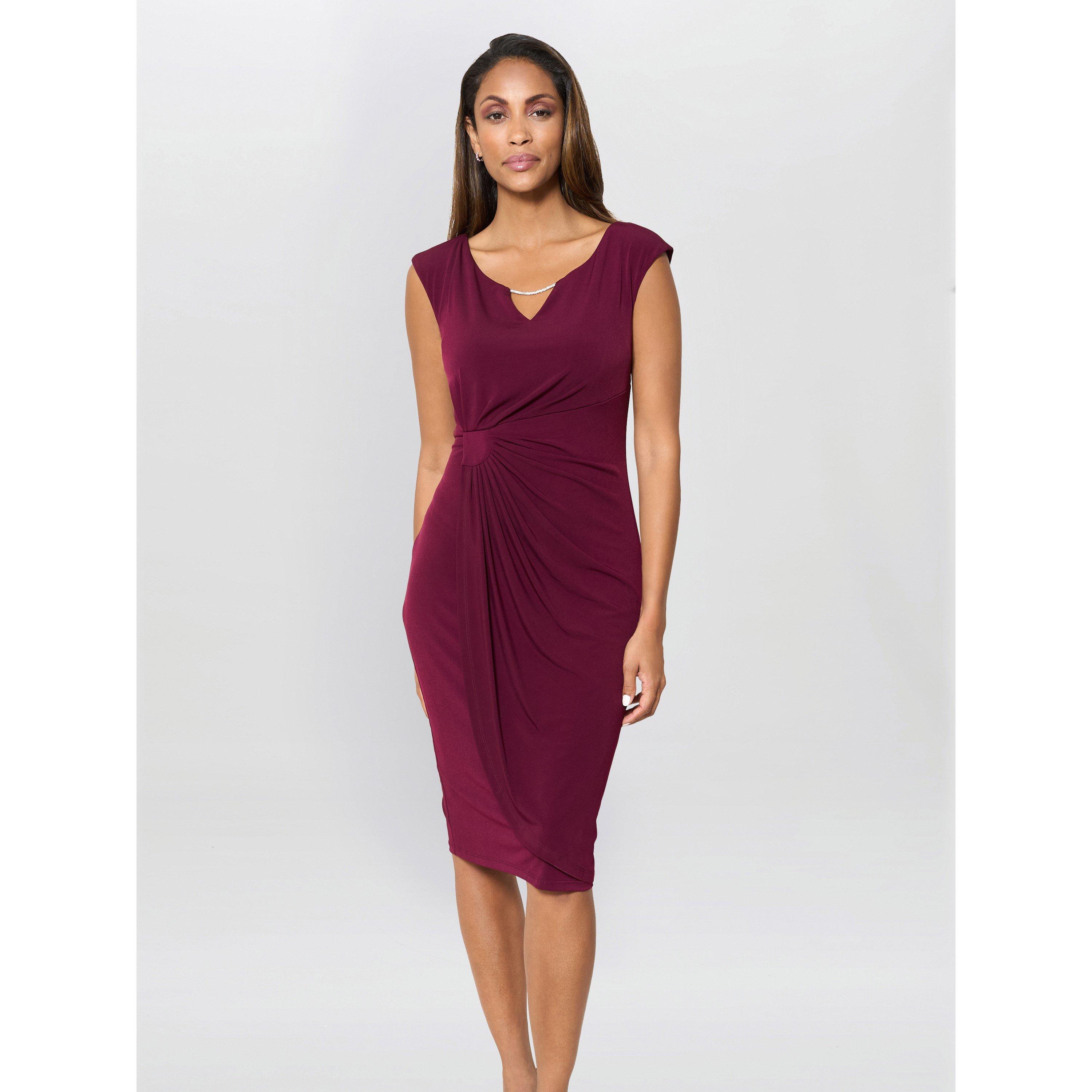 Burgundy - Gina Bacconi - Helen Wrap Dress - 2