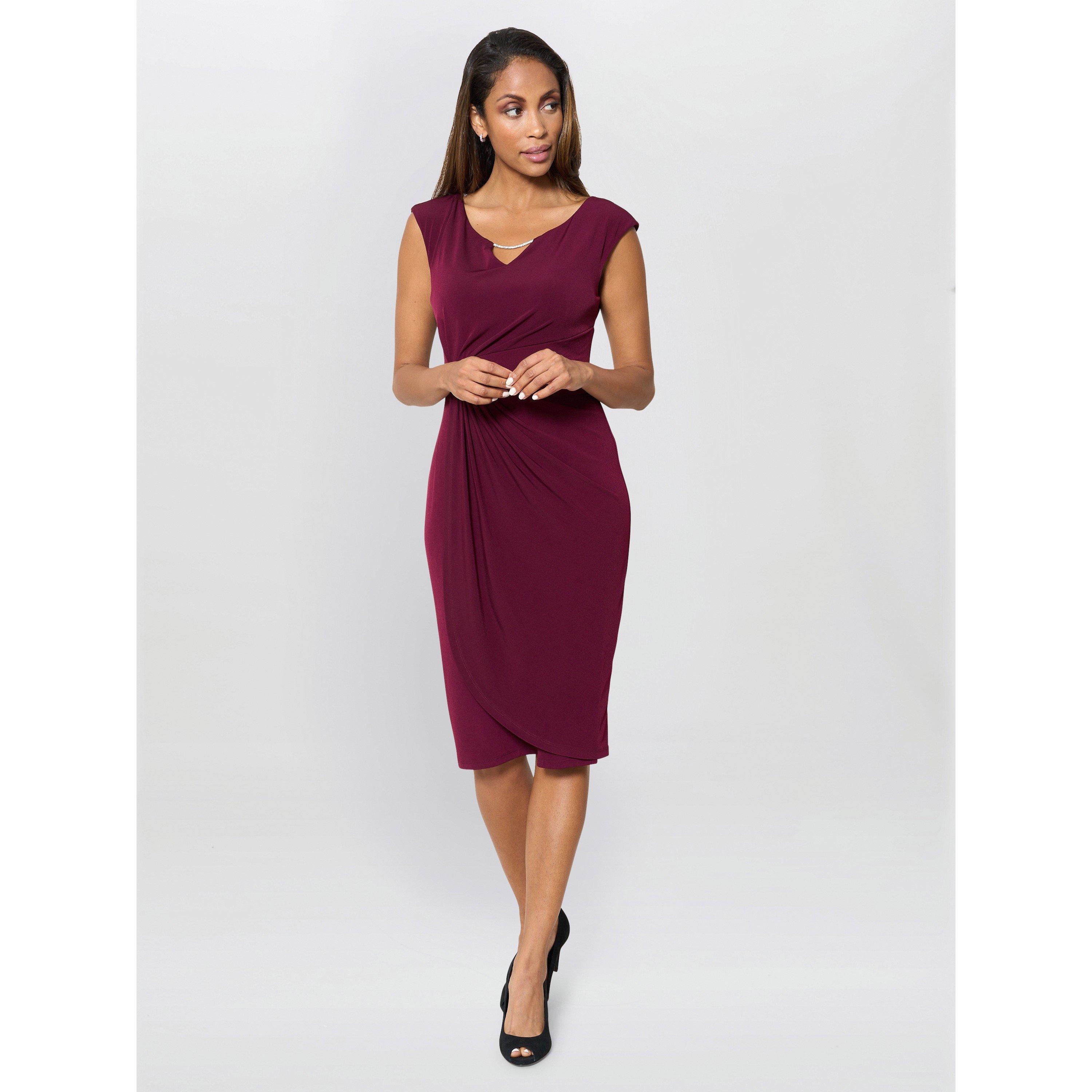 Burgundy - Gina Bacconi - Helen Wrap Dress - 6