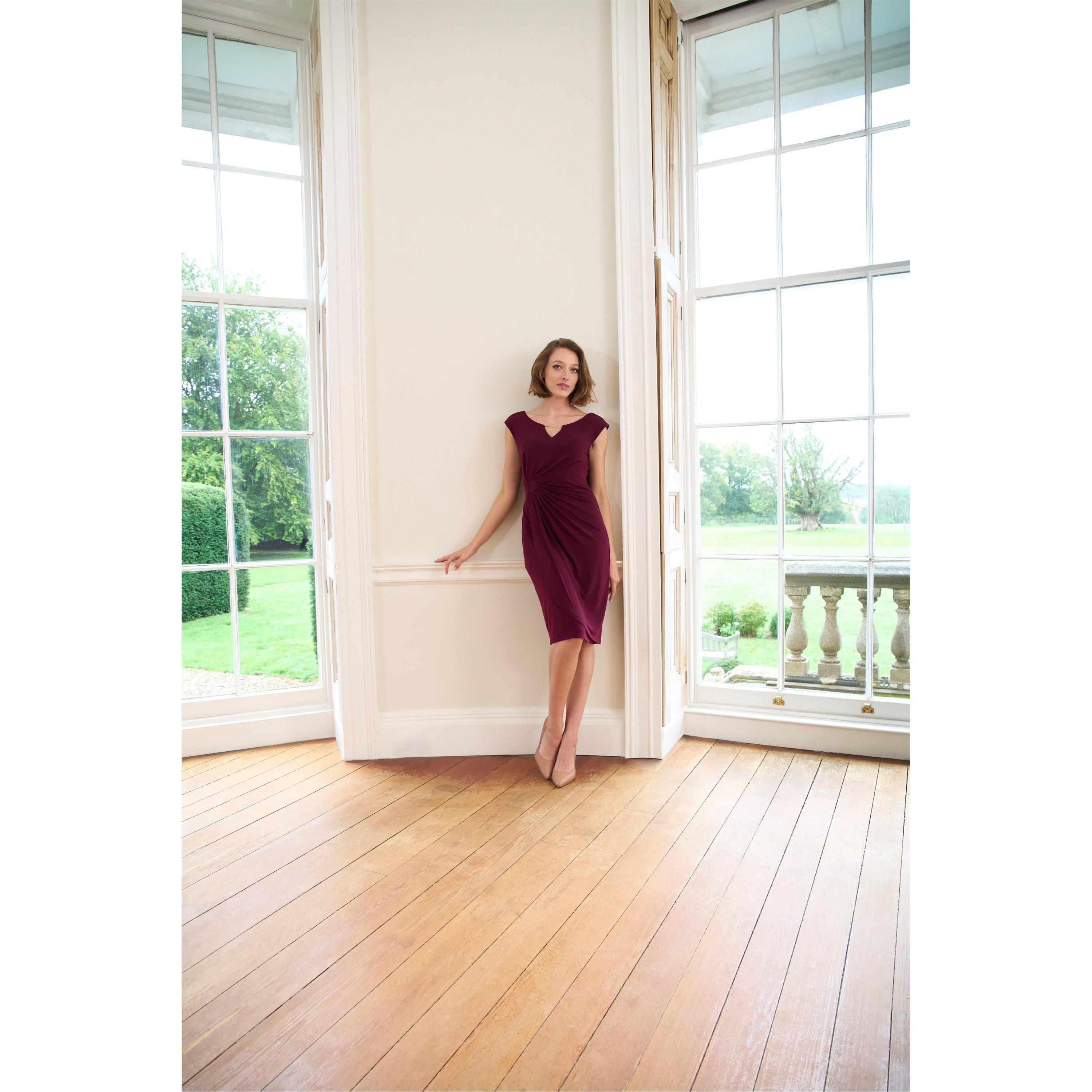 Burgundy - Gina Bacconi - Helen Wrap Dress - 8