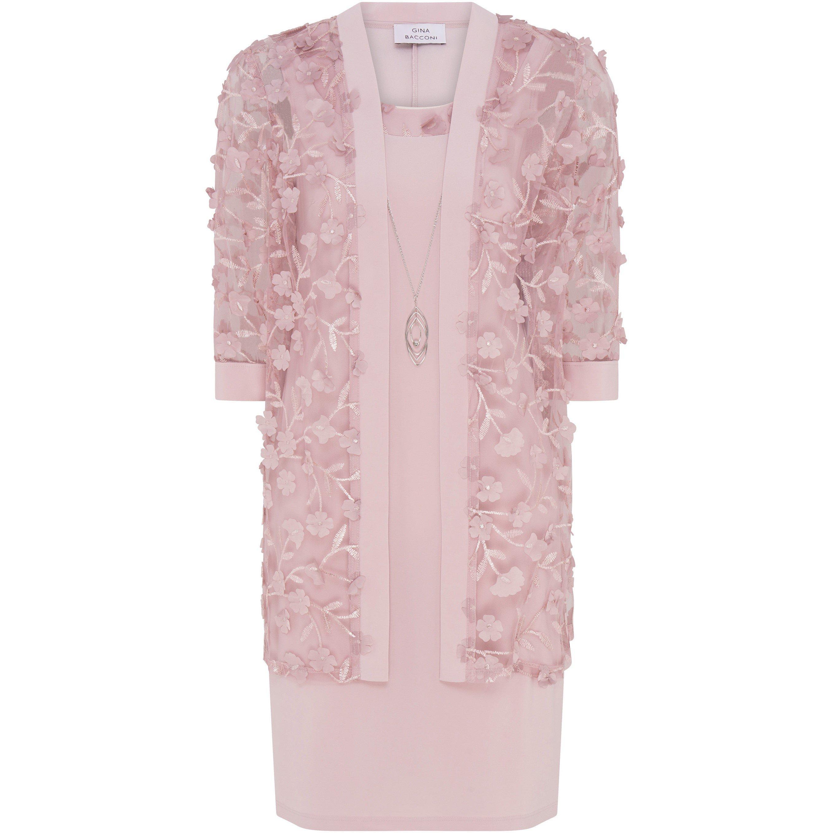 Blush - Gina Bacconi - Destiny Floral Applique Dress And Jacket - 1