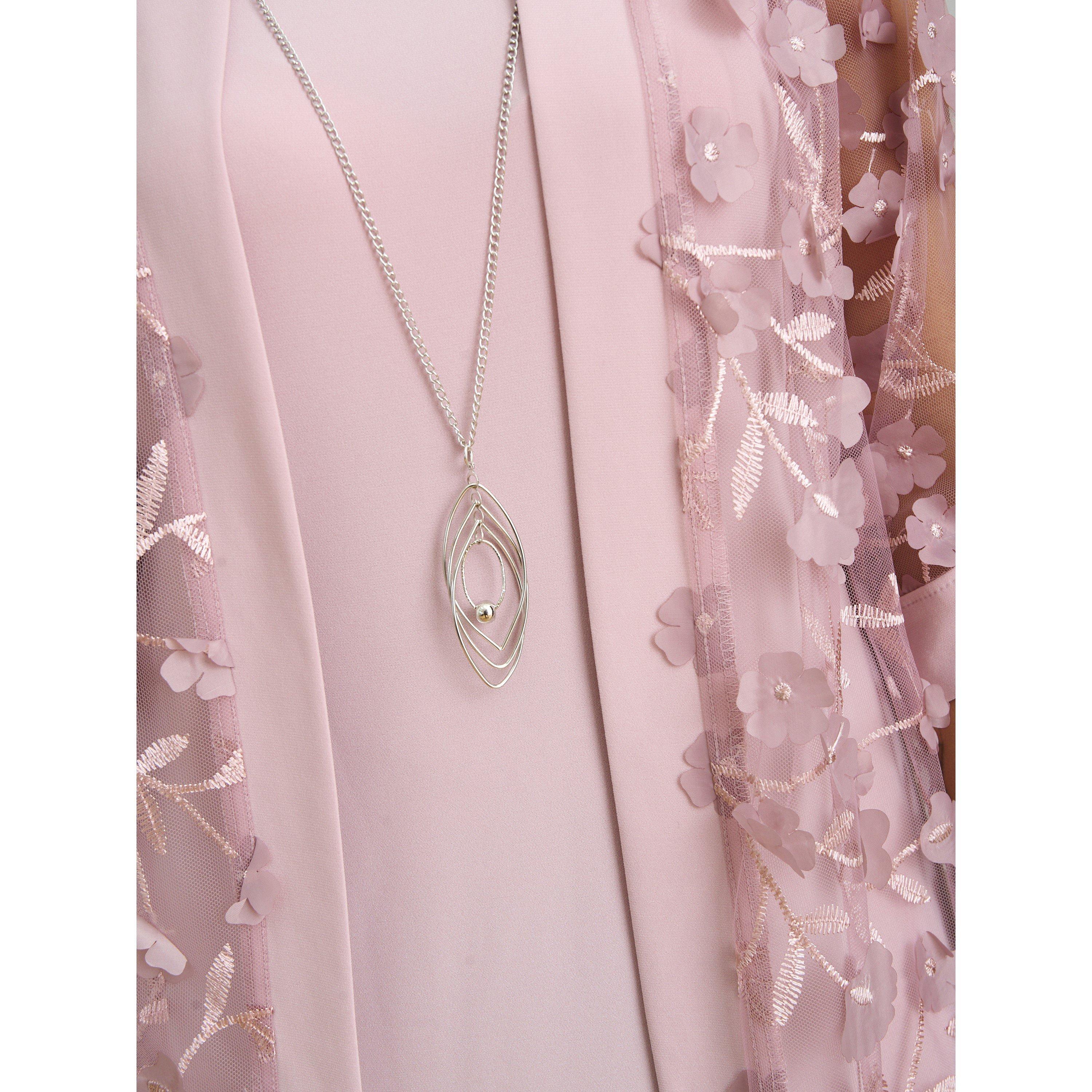 Blush - Gina Bacconi - Destiny Floral Applique Dress And Jacket - 5