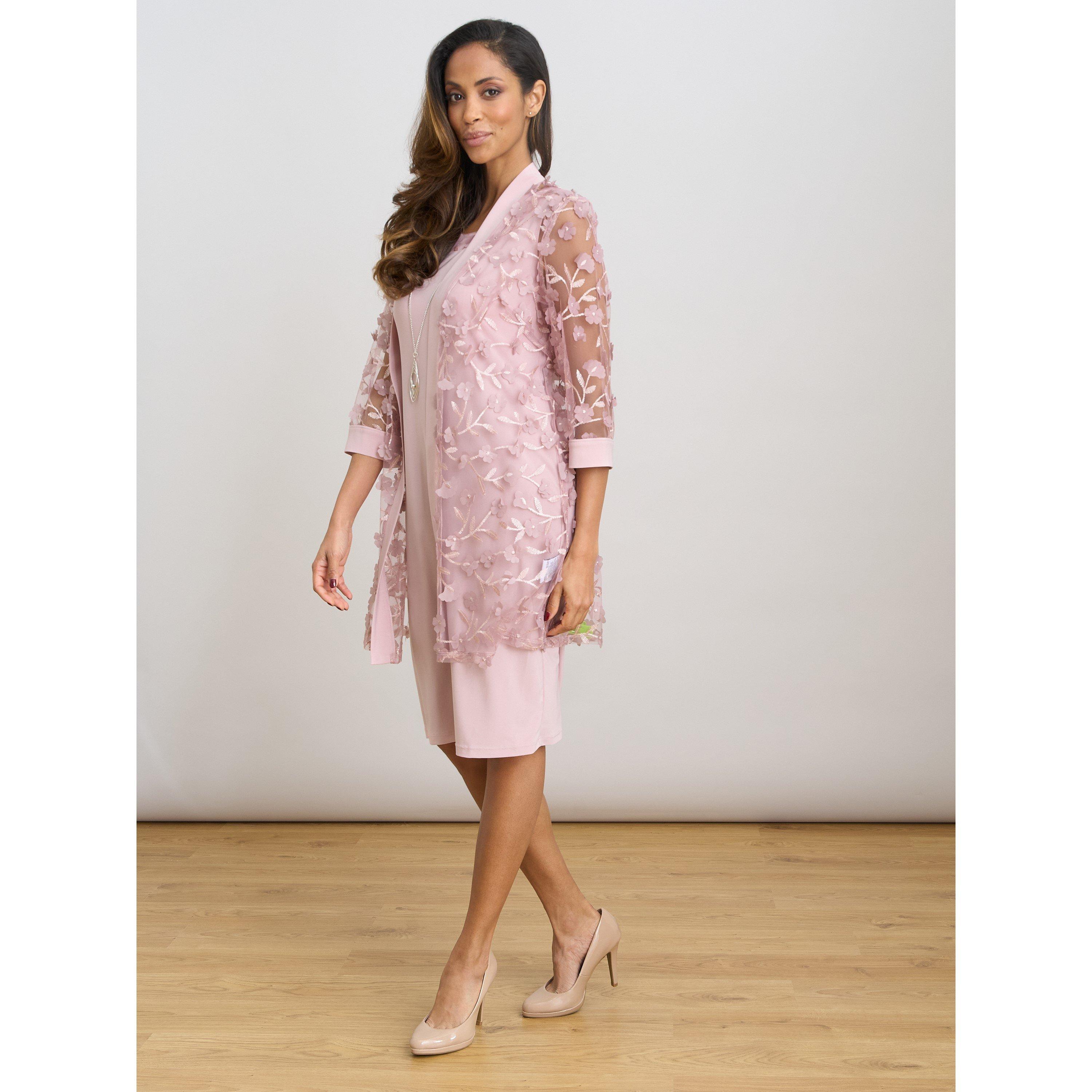 Blush - Gina Bacconi - Destiny Floral Applique Dress And Jacket - 6