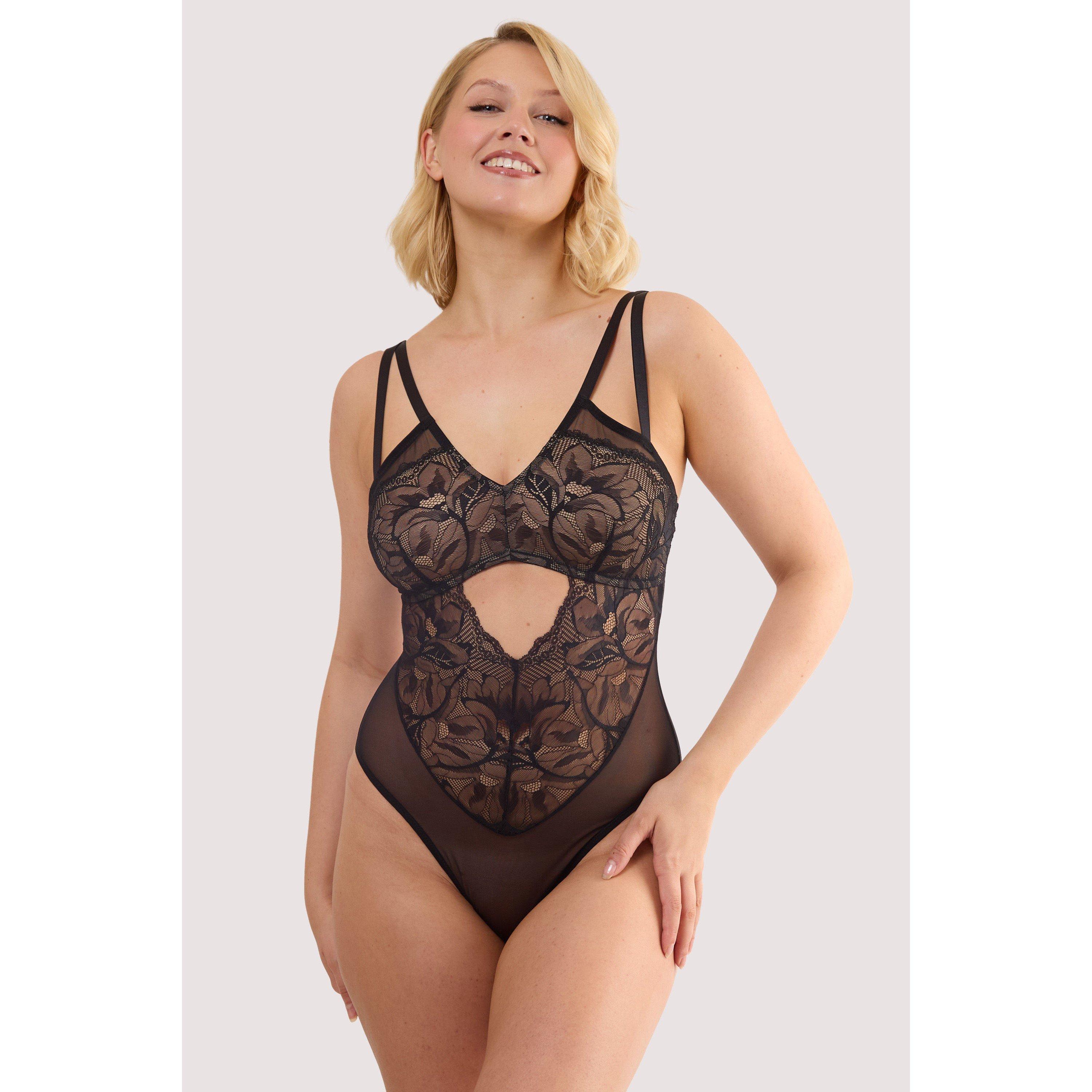 Black - Playful Promises - Ariella Black Graphic Lace Body - 2
