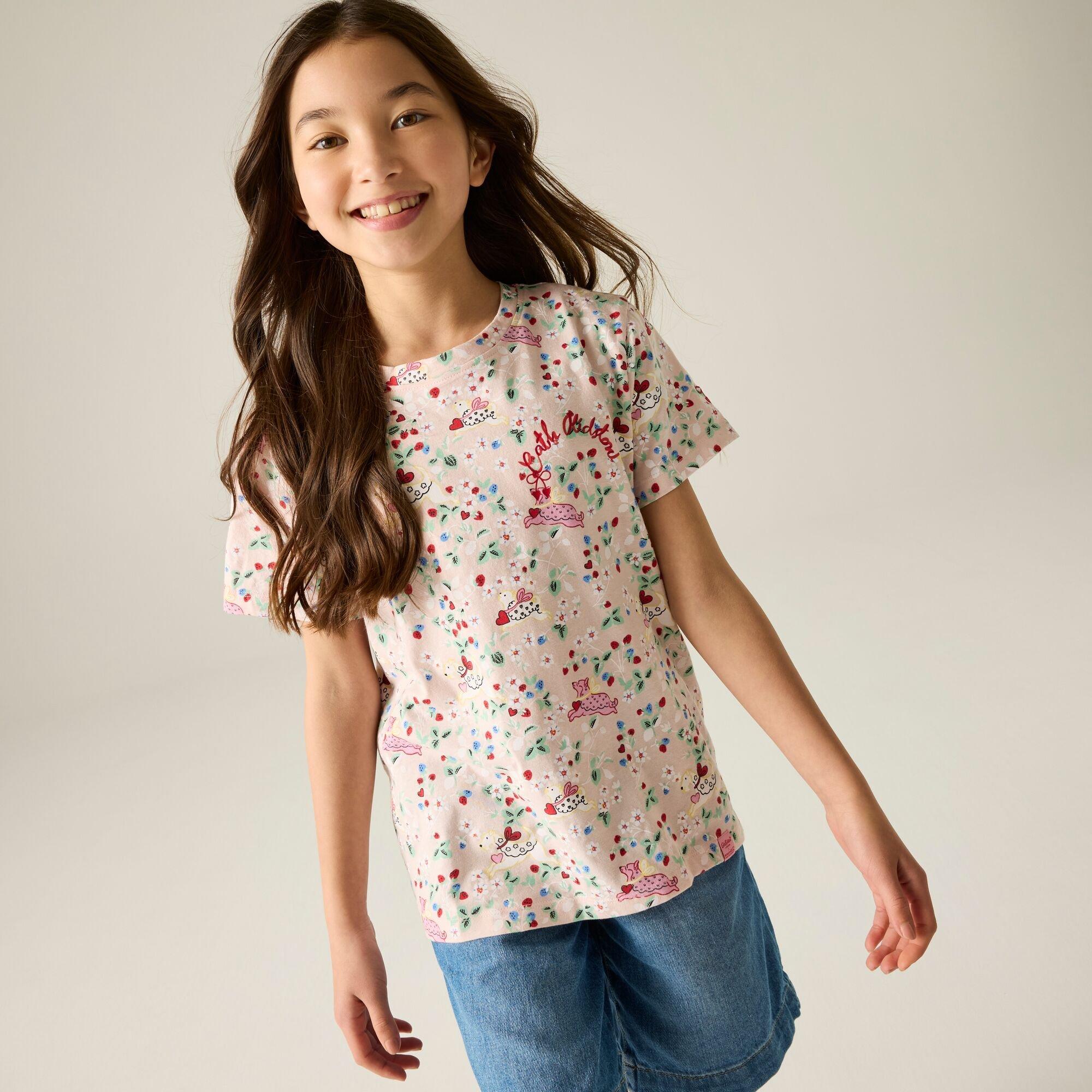 Pink Puppy Flor - Regatta - Kids Cath Kidston Crew Neck T-Shirt - 1