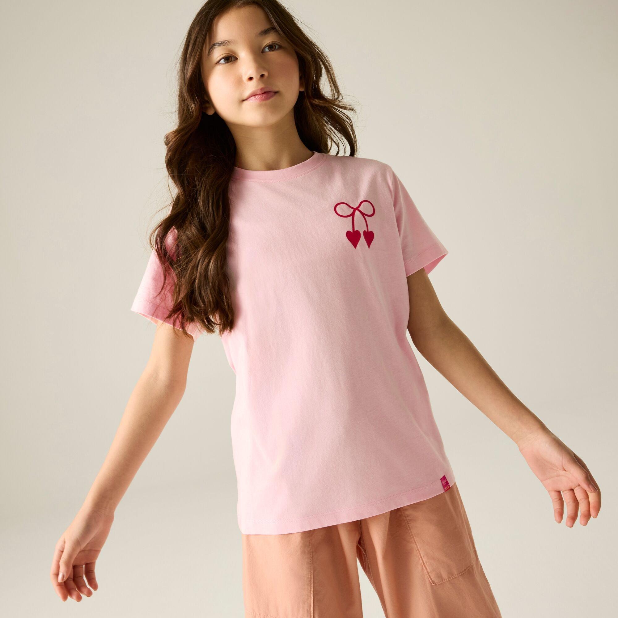 Regatta Girls Kids Cath Kidston Crew Neck T-Shirt - Light Rose Pink - 13 Years