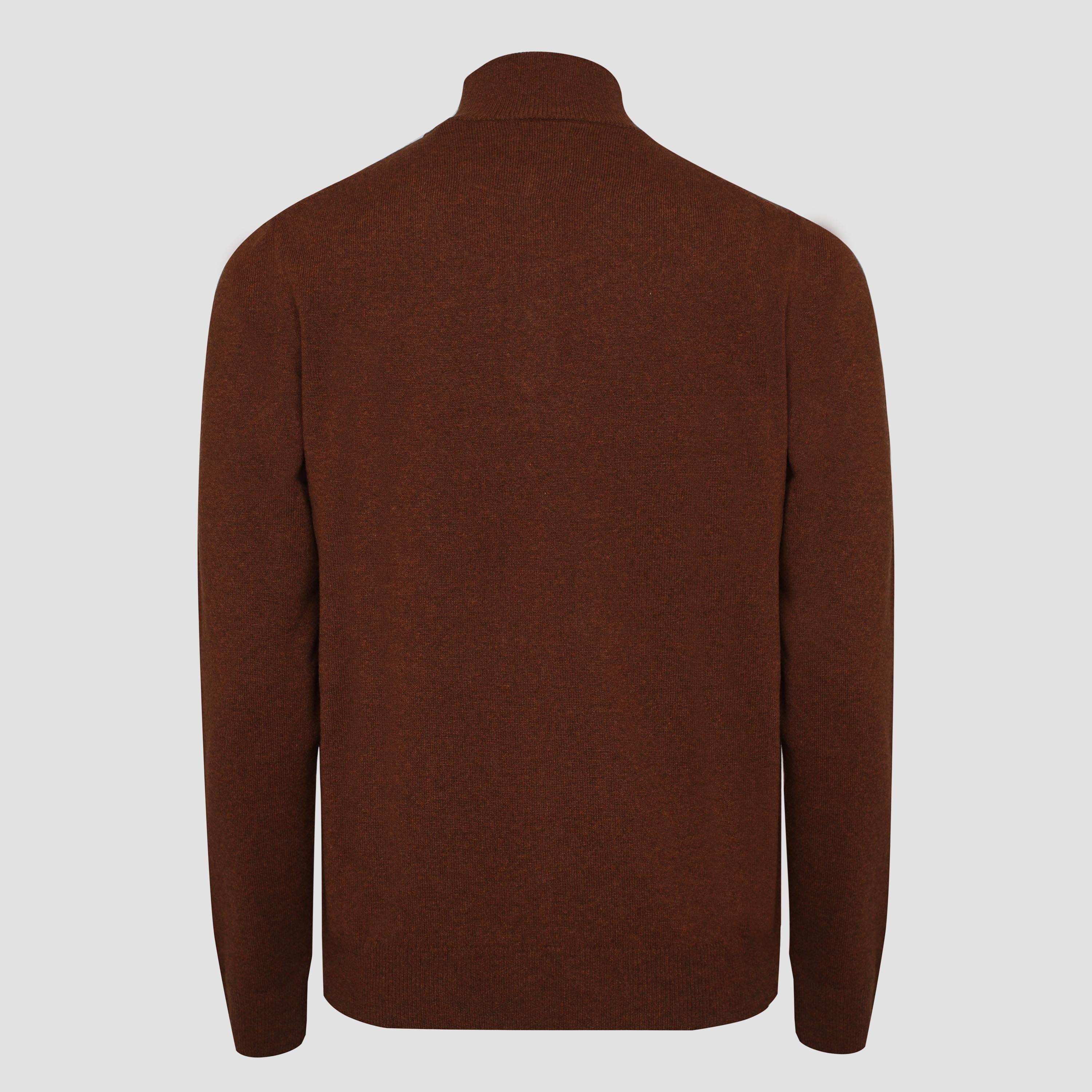 Brown - Gant - Superfine Lambswool Half Zip Fleece - 2