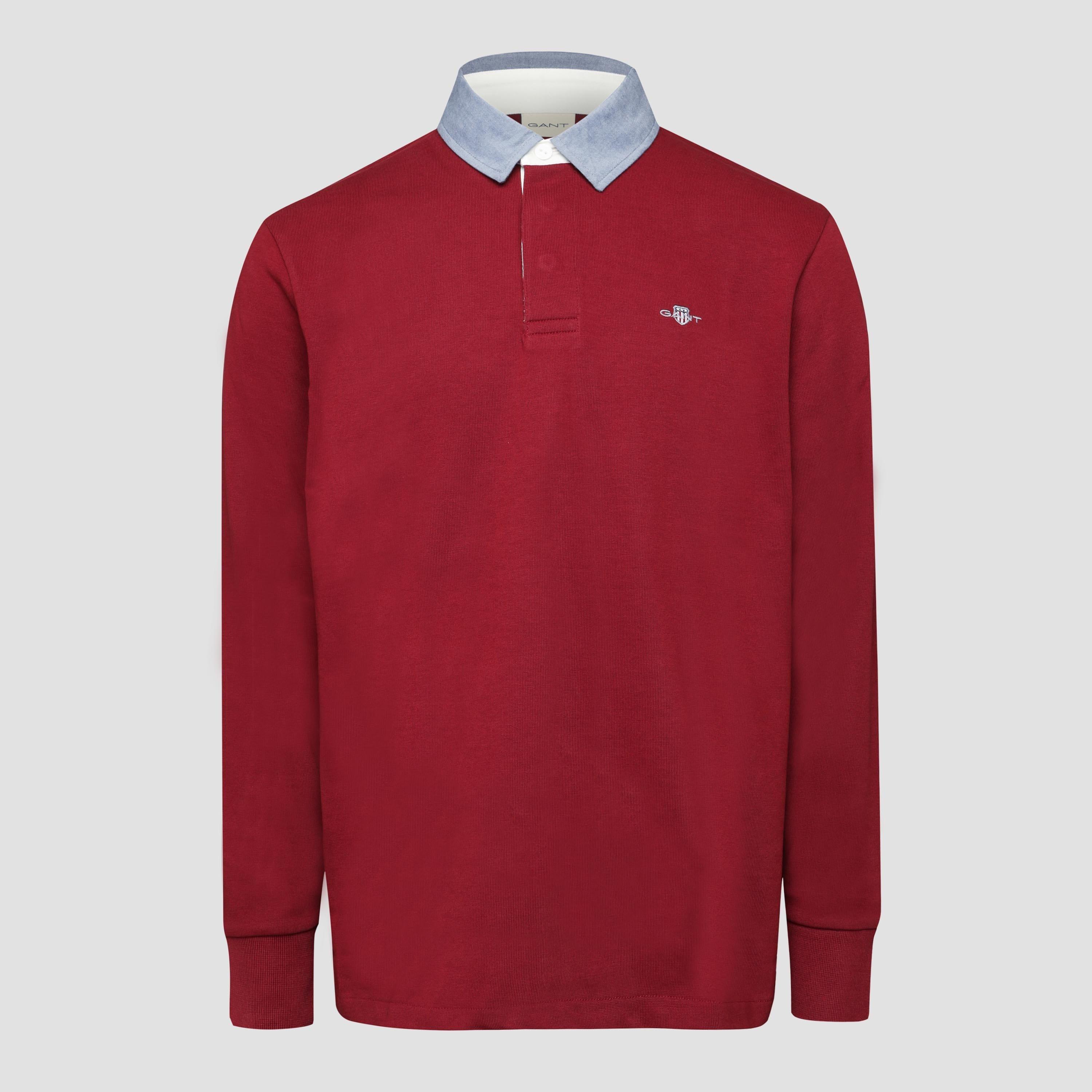 Gant Men's Regular-Fit Chambray Rugger Sweatshirt - Red - S