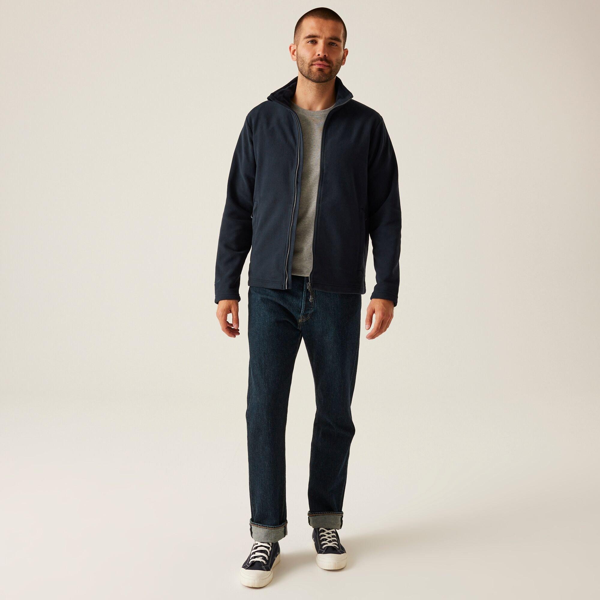 Navy - Regatta - Mens H/M Full Zip Microfleece - 3