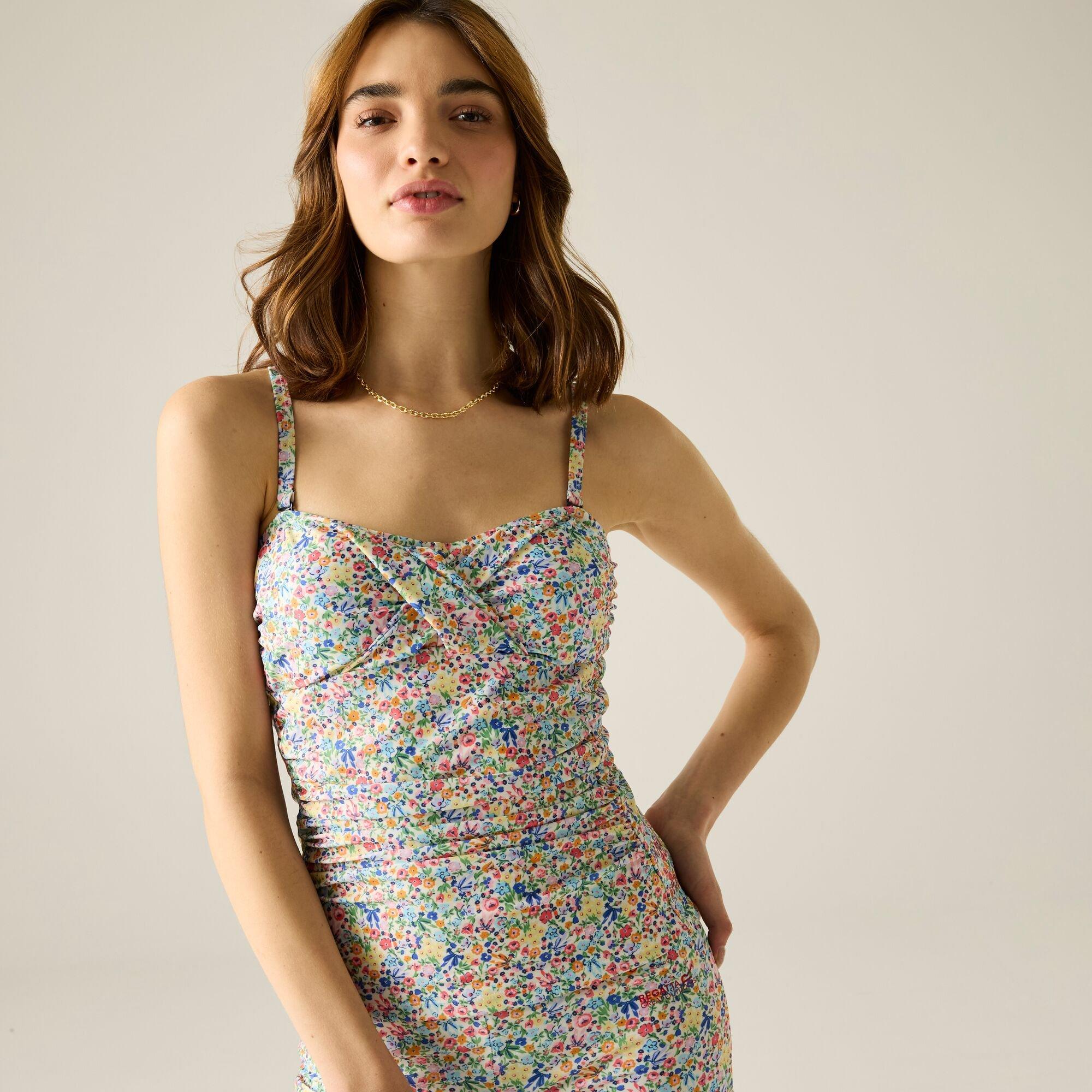 Regatta Women's Cath Kidston Upf 50+ Tankini Top - Cream Harmony D - 10