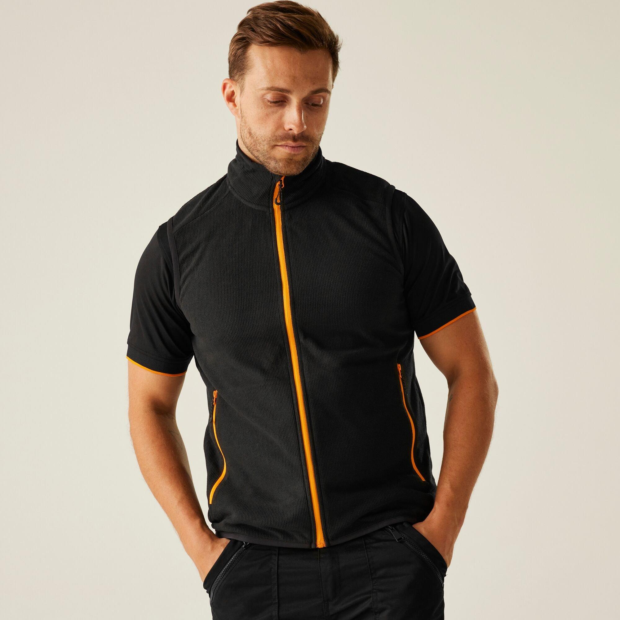 Regatta Men's Navigate Fleece Bodywarmer - Black Orange Po - S