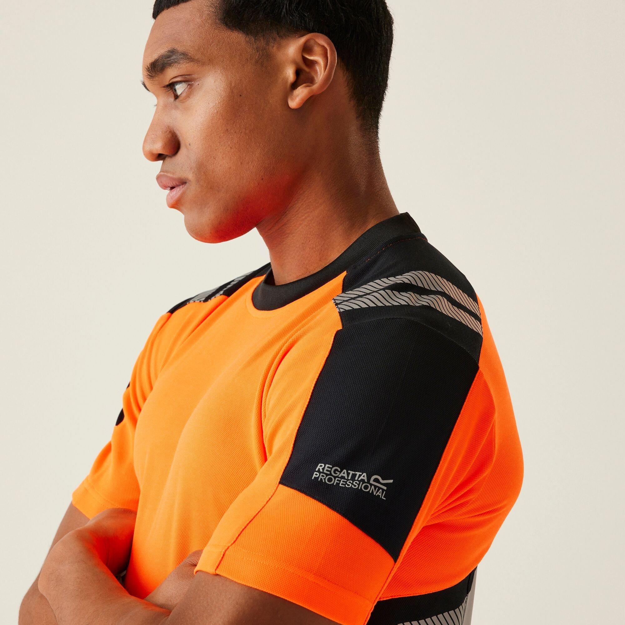 Black/Orange - Regatta - Mens Hi-Vis X-Pro T-shirt - Class 1 - 5