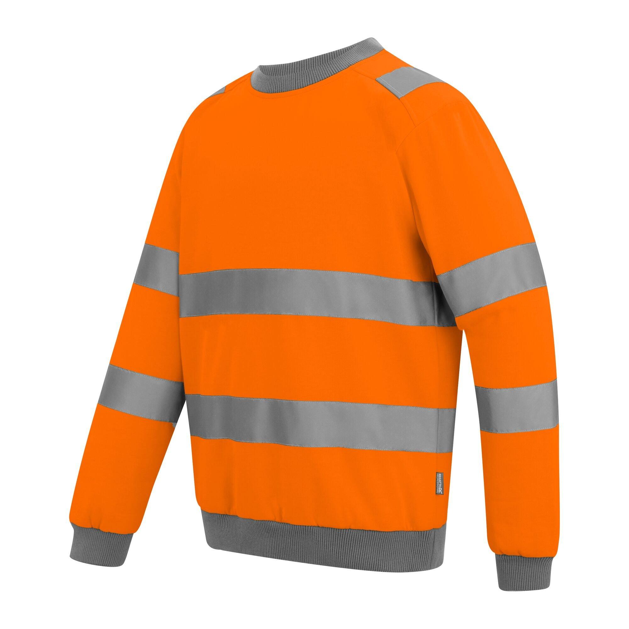 Orange - Regatta - Mens Hi-Vis Pro Contract Crew Neck Sweatshirt - 7