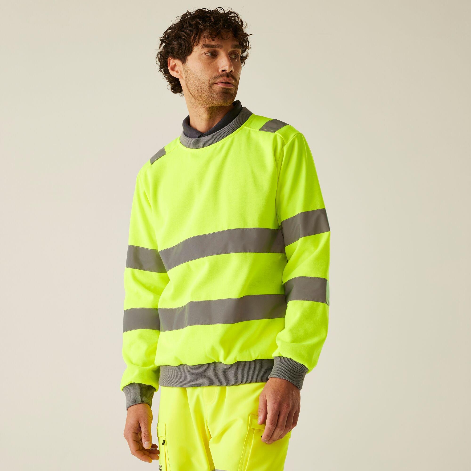 Regatta Men's Hi-Vis Pro Contract Crew Neck Sweatshirt - Yellow - 3XL