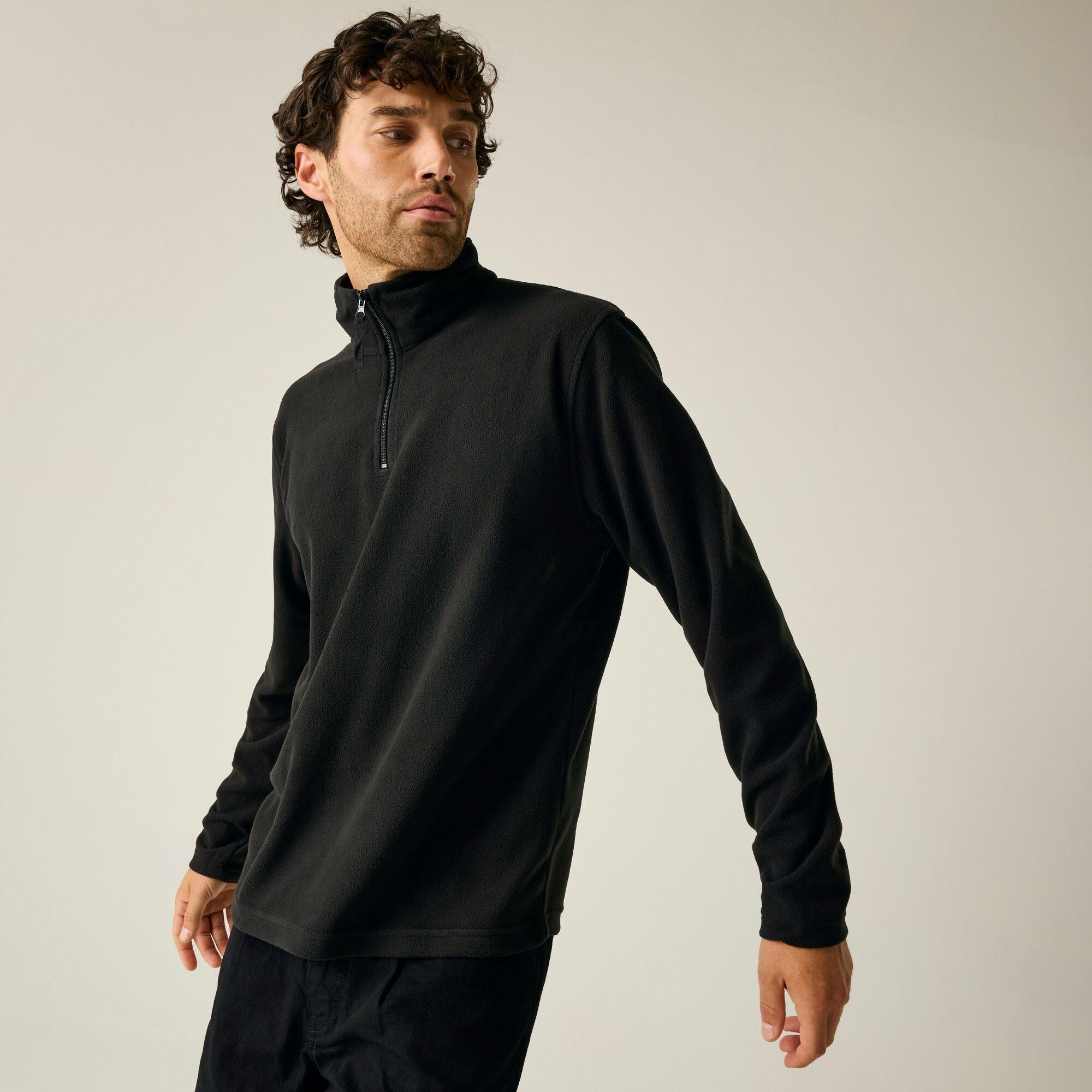 Regatta Men's Micro Lightweight Half Zip Fleece - Black - XXL