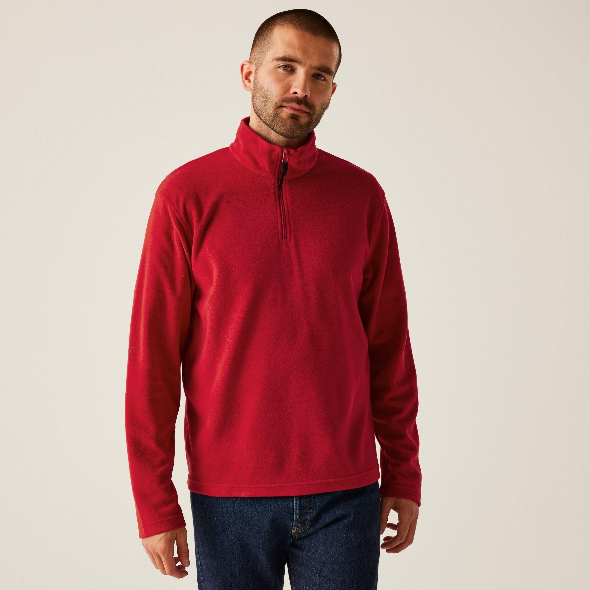 Regatta Men's Micro Lightweight Half Zip Fleece - Classic Red - M