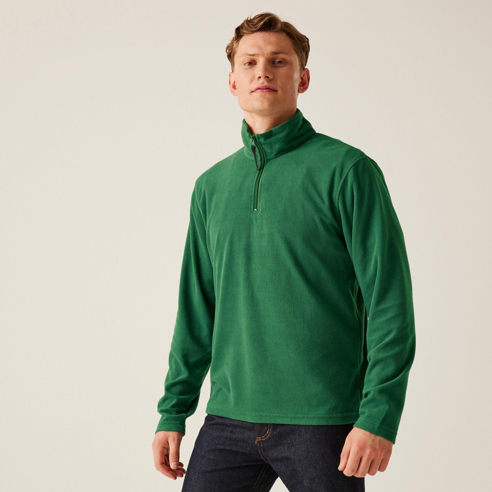 Regatta Men's Micro Lightweight Half Zip Fleece - Bottle Green - XXL