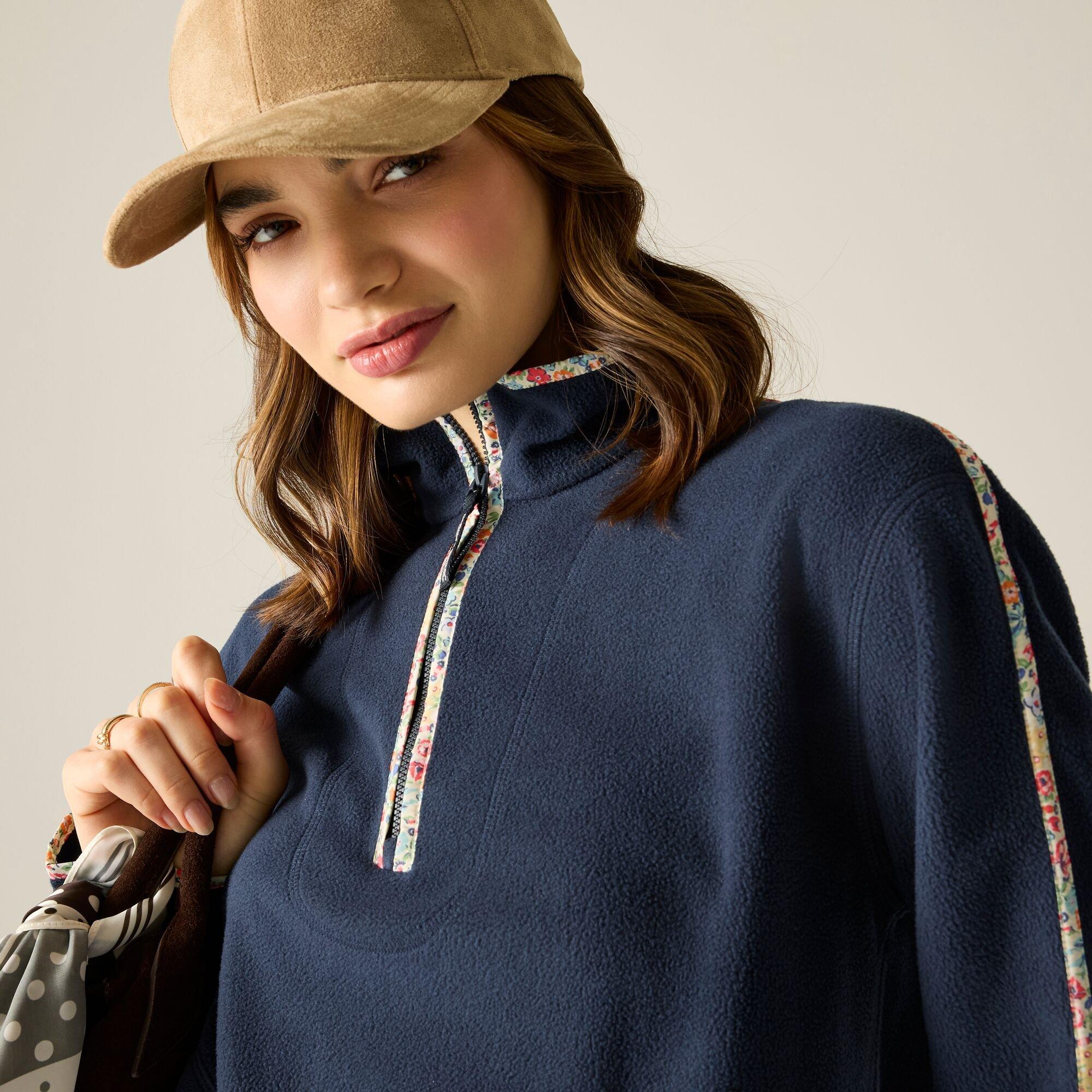 Navy - Regatta - Womens Cath Kidston Printed Half Zip Fleece - 4