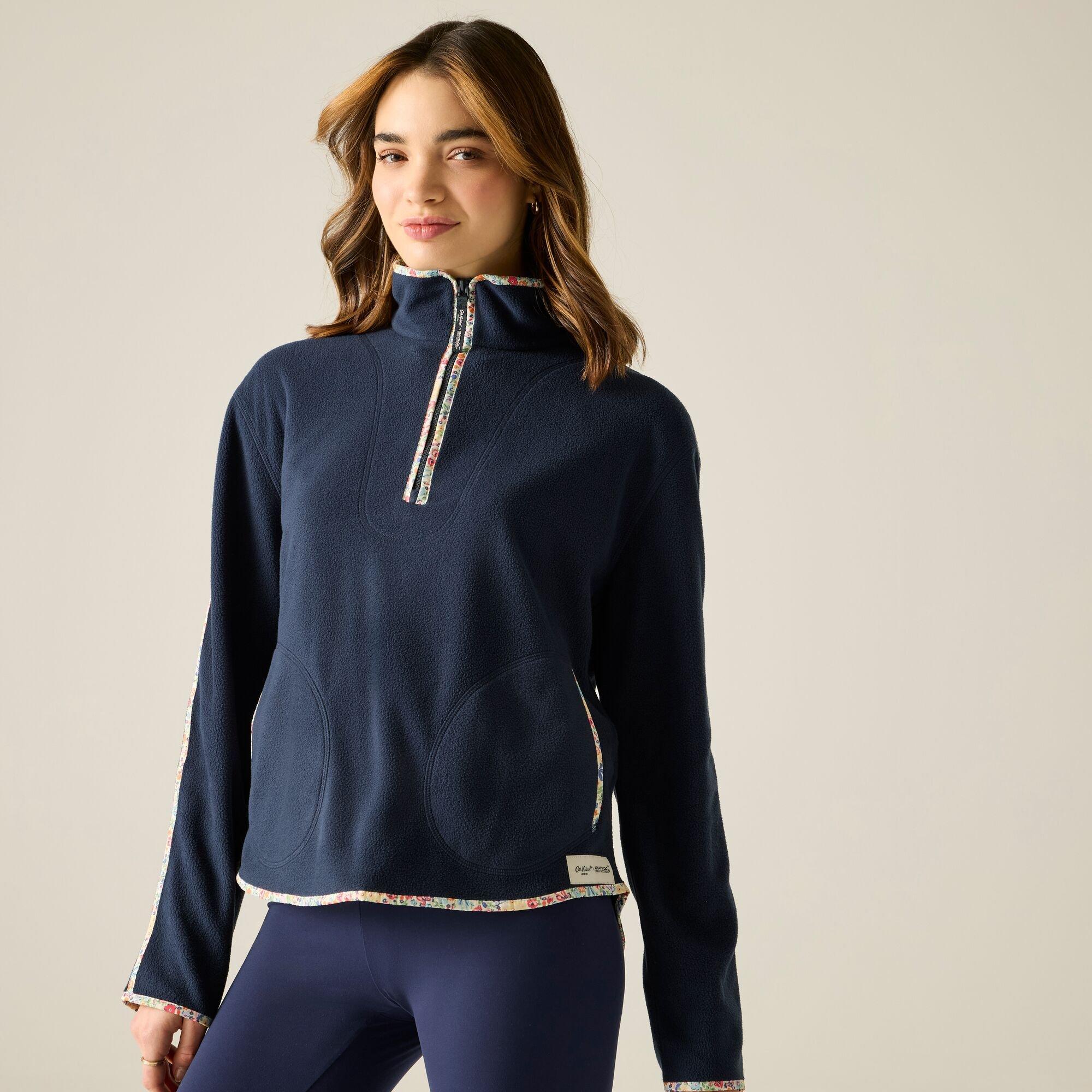 Navy - Regatta - Womens Cath Kidston Printed Half Zip Fleece - 8