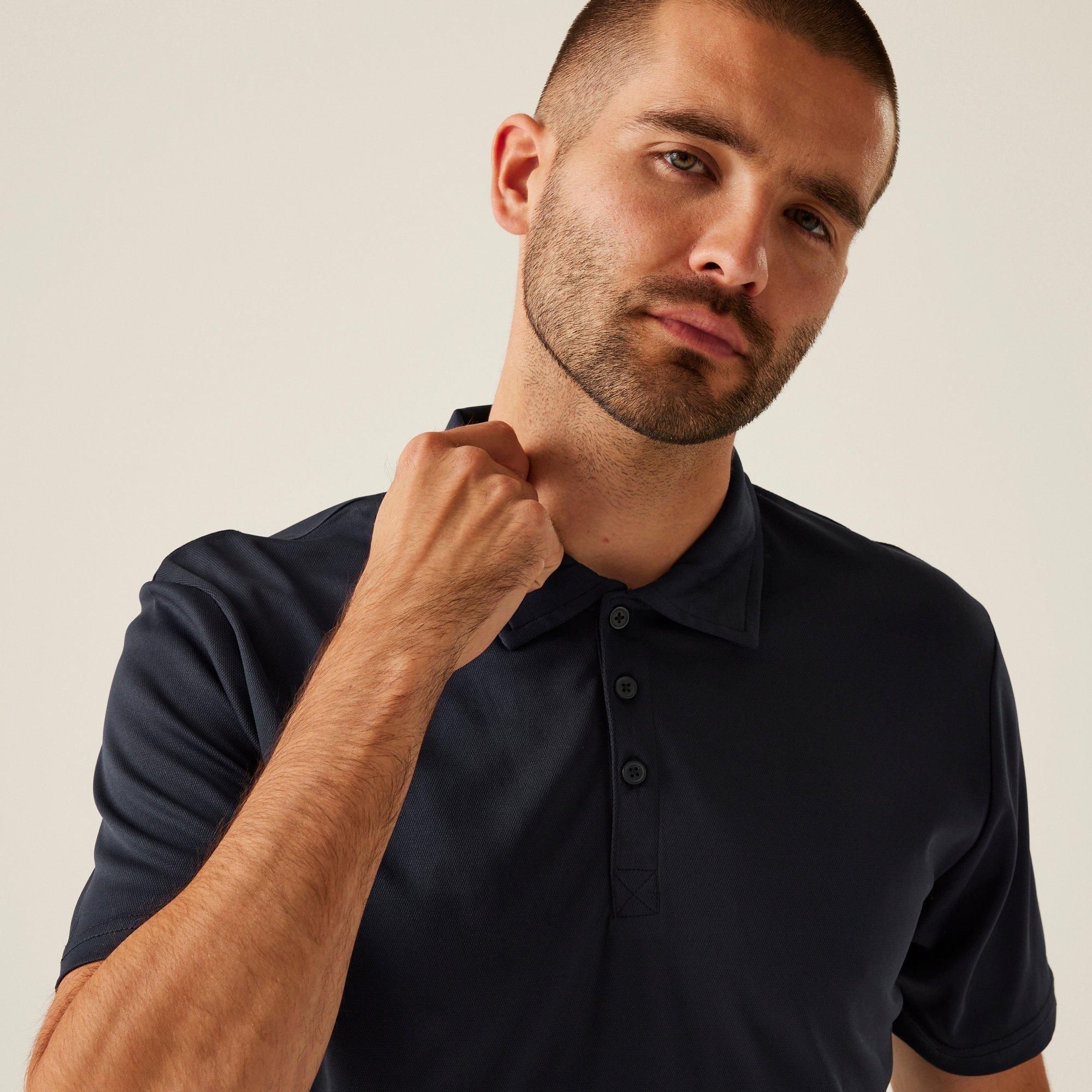 Navy - Regatta - Mens H/M Polo Shirt - 4