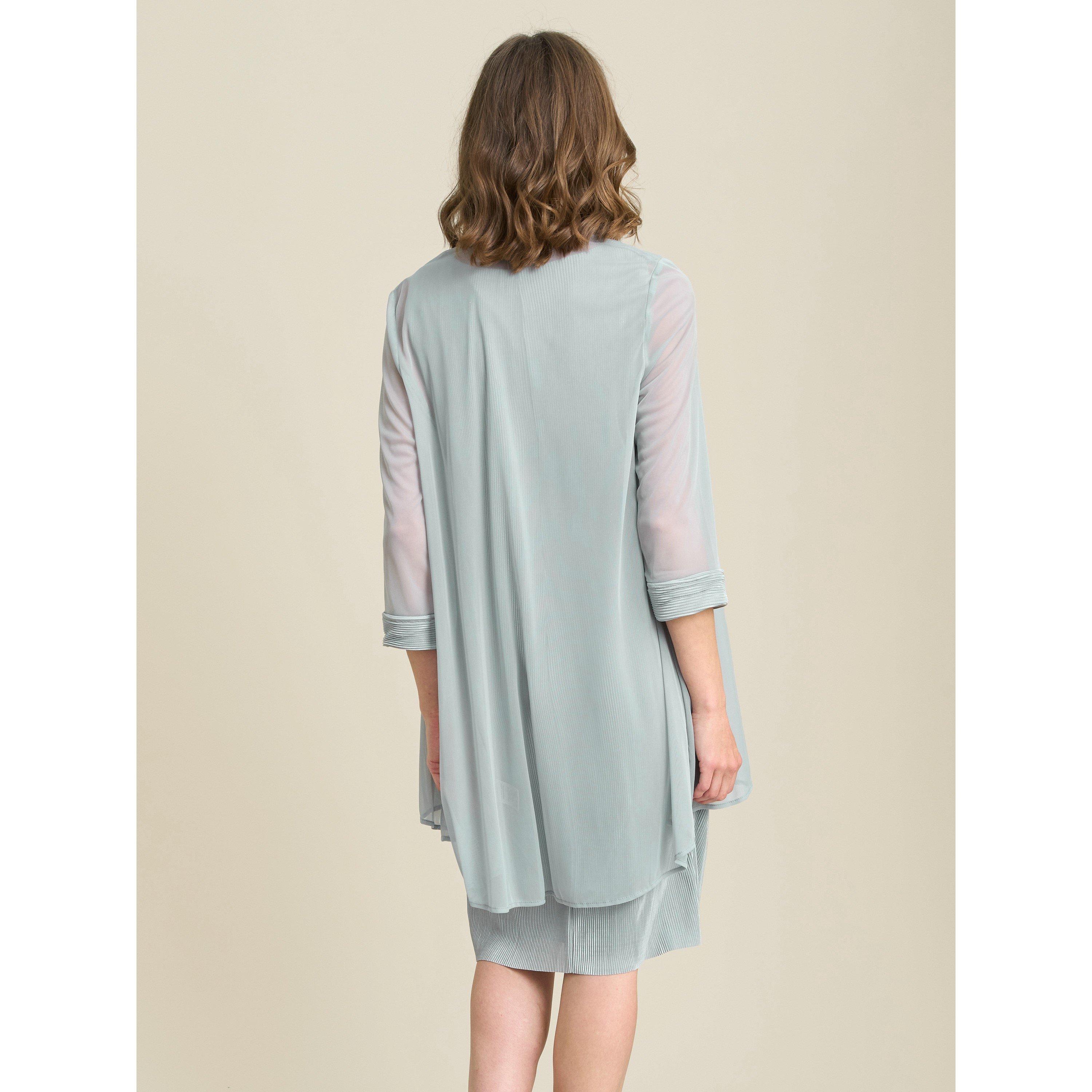 Sage - Gina Bacconi - Sue-Ann Pleated Dress And Chiffon Jacket - 2