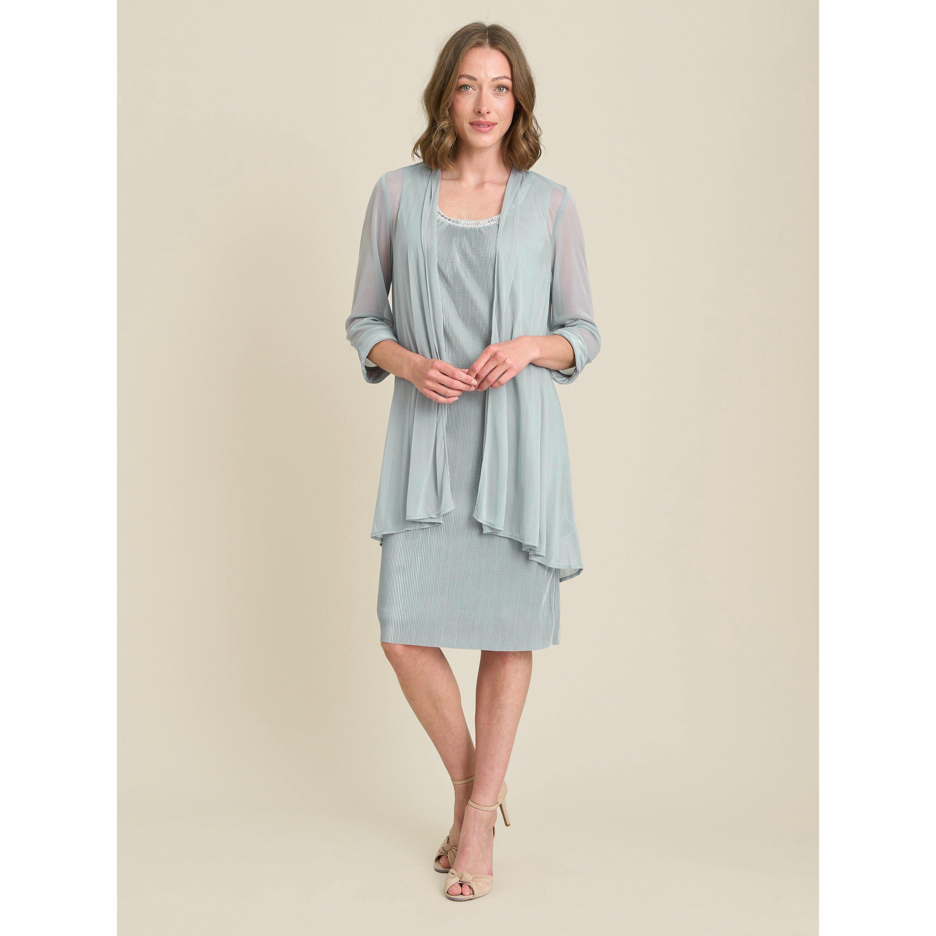 Sage - Gina Bacconi - Sue-Ann Pleated Dress And Chiffon Jacket - 3
