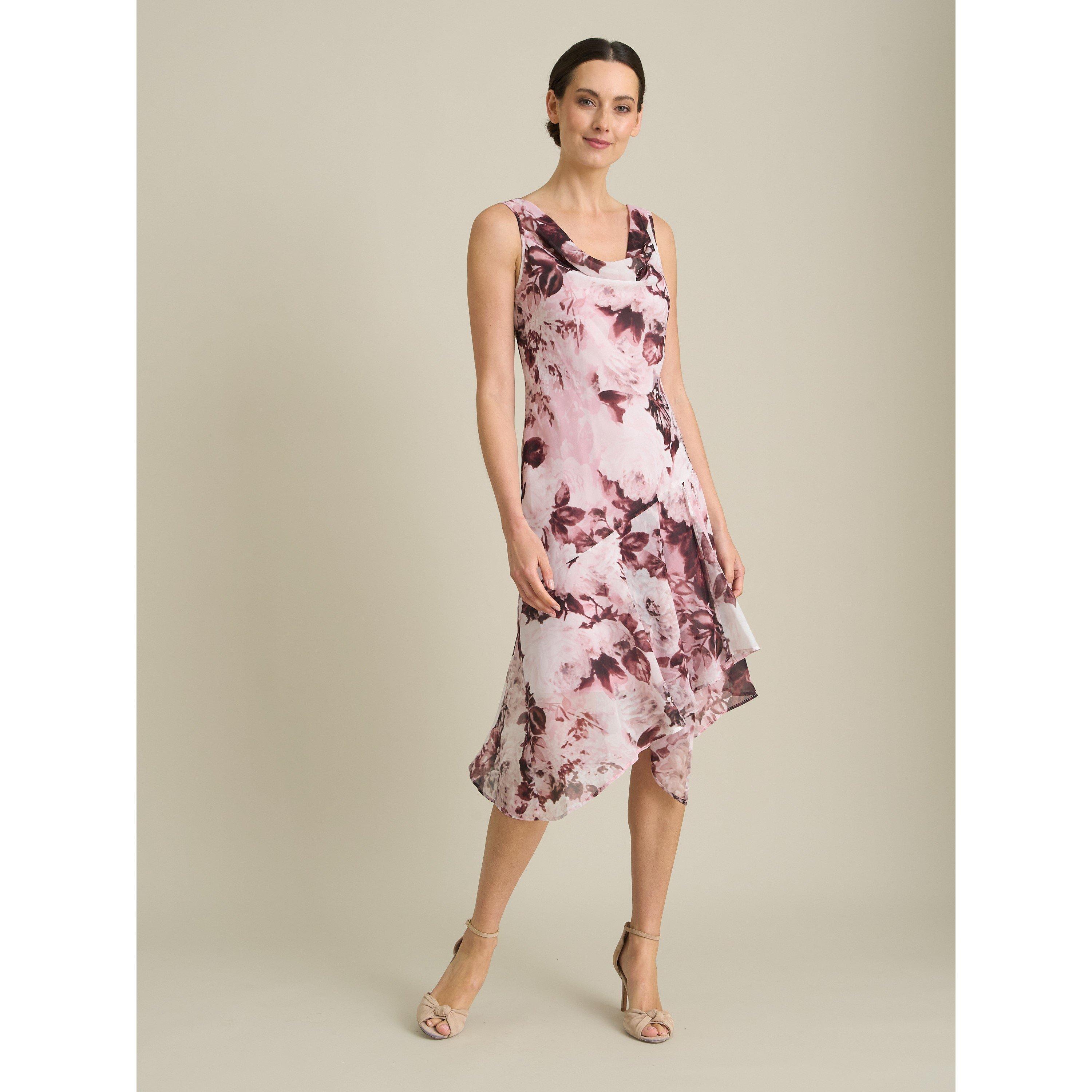 Mauve - Gina Bacconi - Adriana Floral Midi Dress - 1