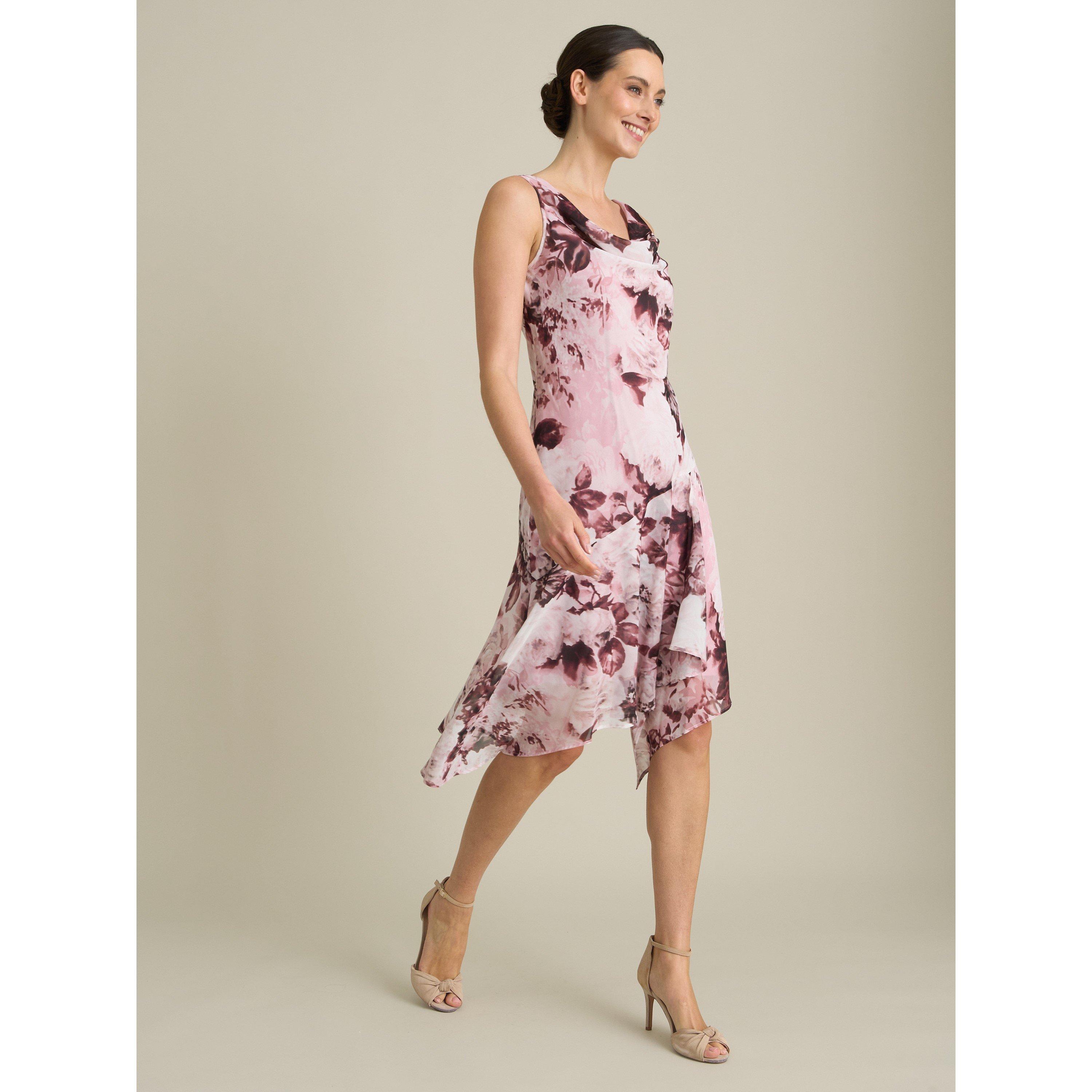 Mauve - Gina Bacconi - Adriana Floral Midi Dress - 6