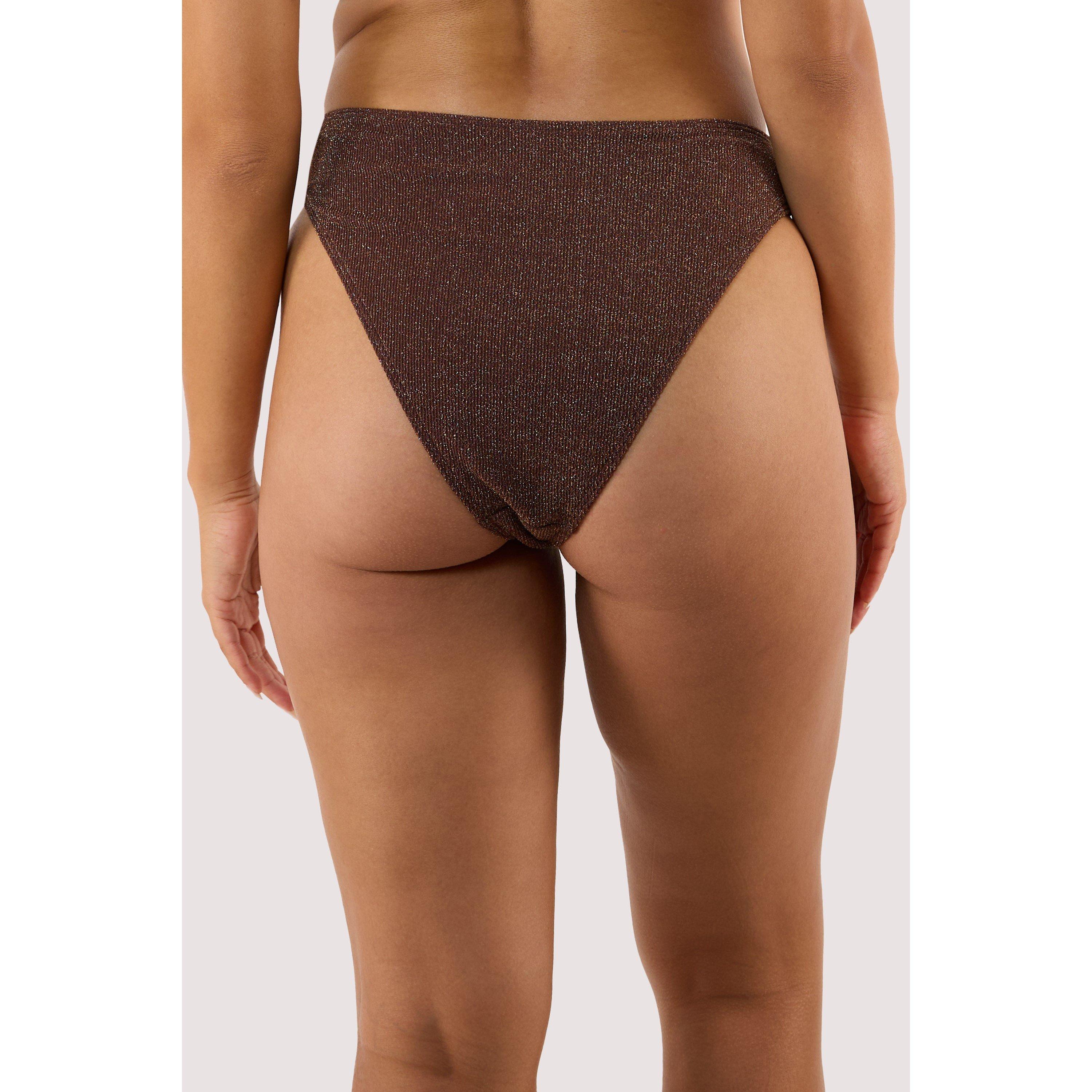 Bronze - Wolf and Whistle - Amber Bronze High Waist Leg Bikini Bottom - 2