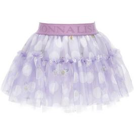 Monnalisa Tulle Skirt With Polka Dots And Daisies Junior