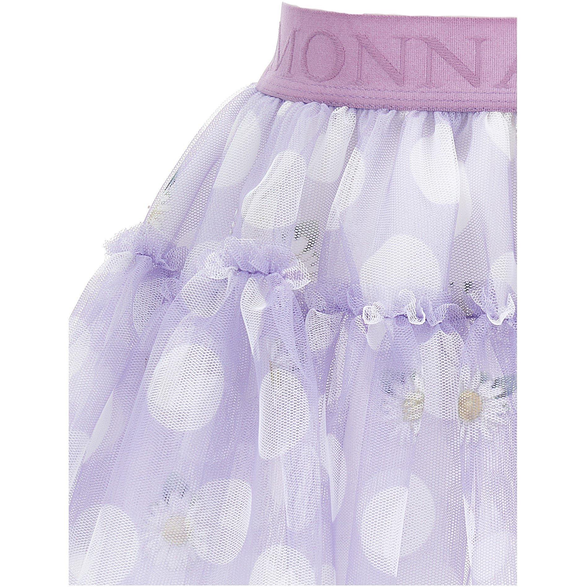 Wisteria 0065 - Monnalisa - Tulle Skirt With Polka Dots And Daisies Junior - 3