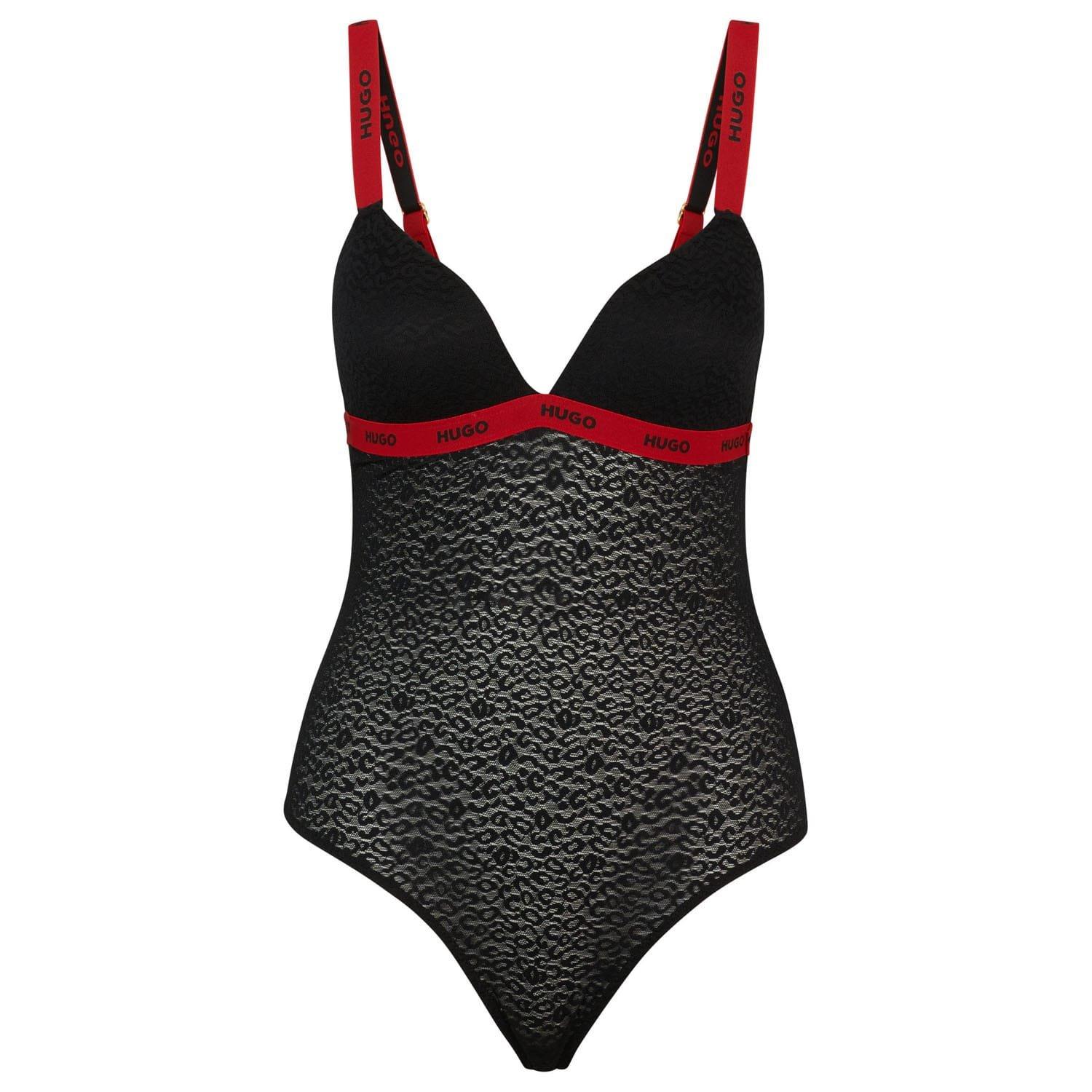 Black - Hugo - Sporty Lace Bodysuit - 4