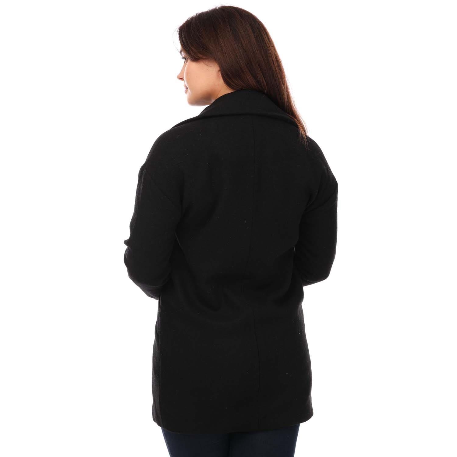 Black - Elle - Wool Reefer Jacket - 2
