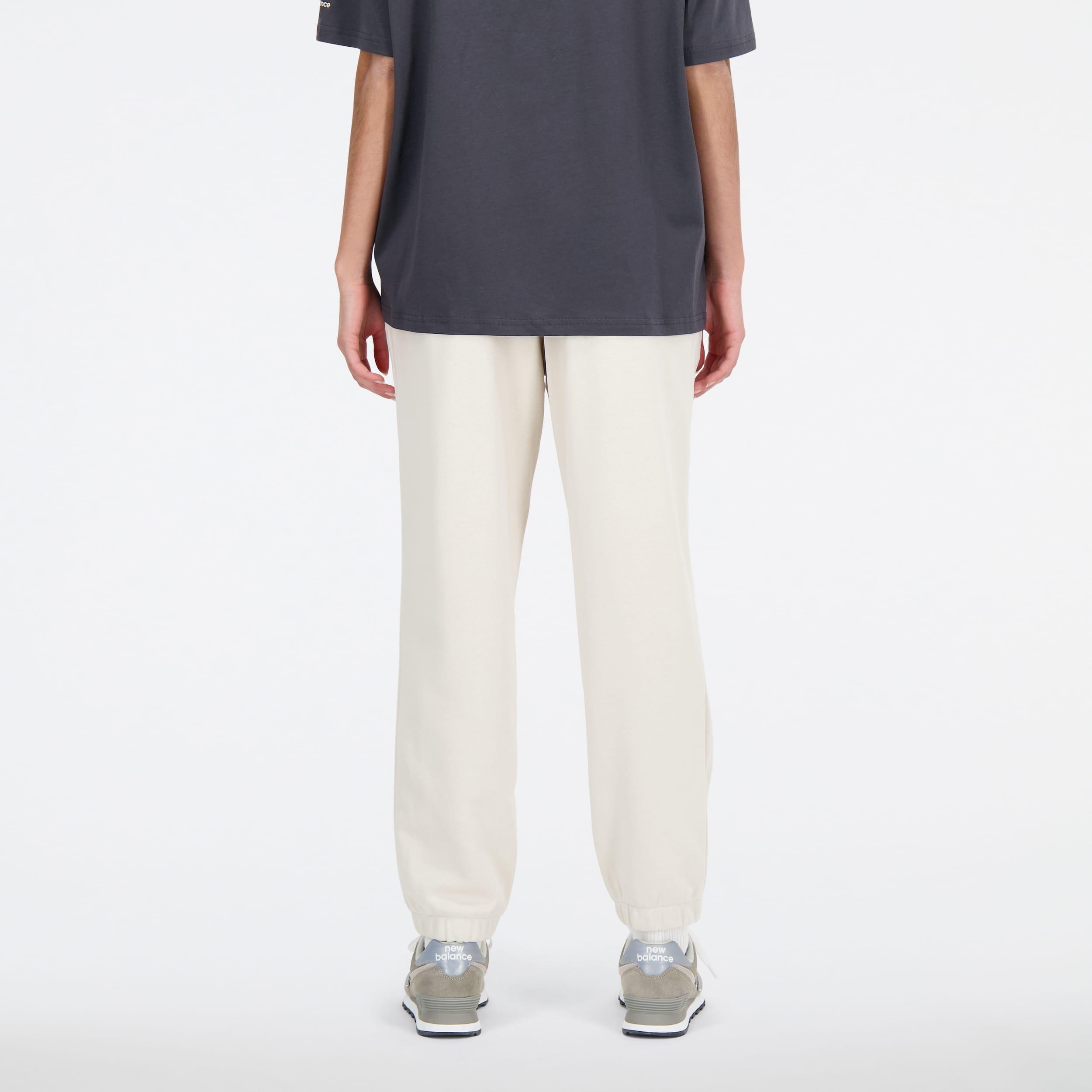 White - New Balance - Essentials Varsity Fleece Pants - 3