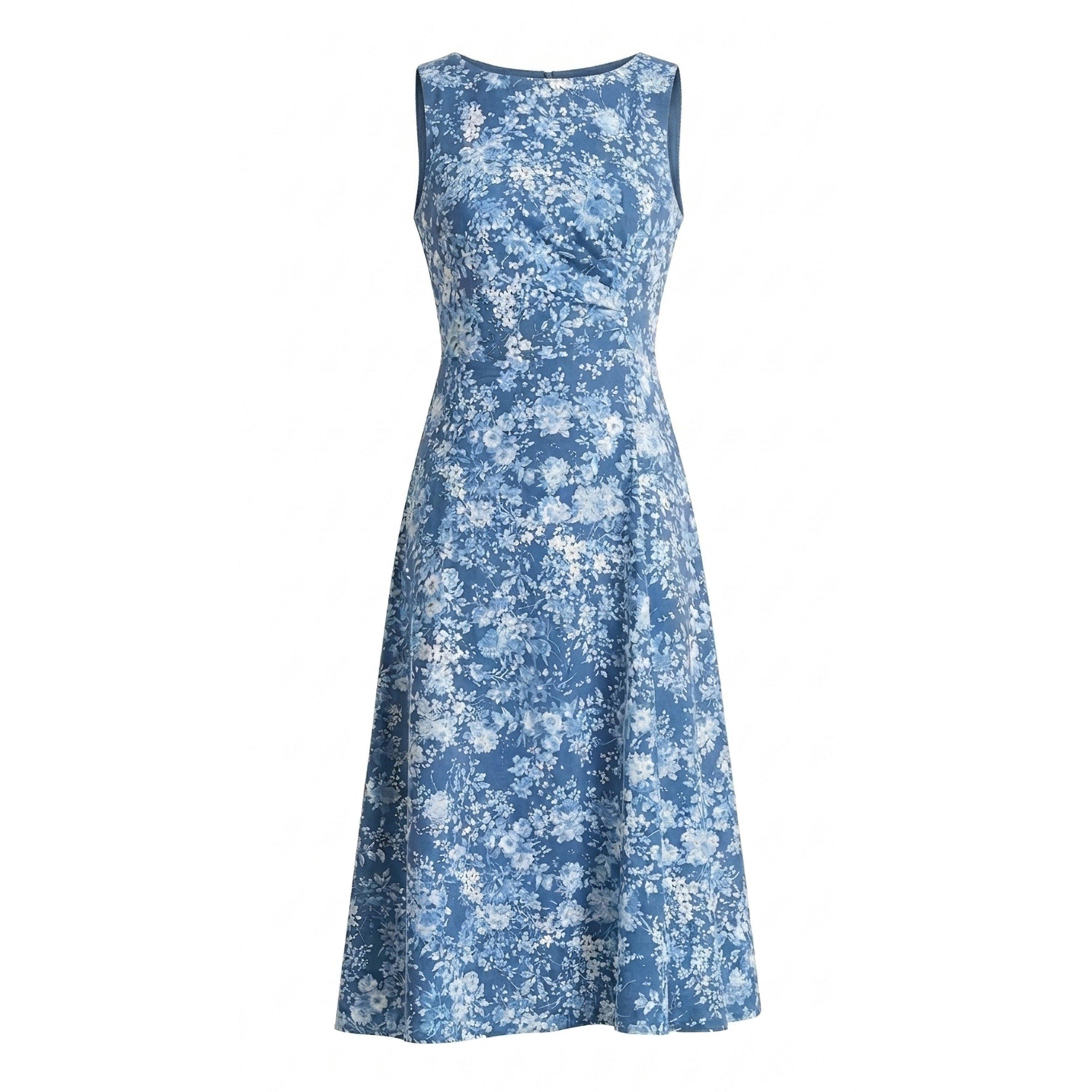 Navy - Gina Bacconi - Odelia Floral Print Midi Dress - 4